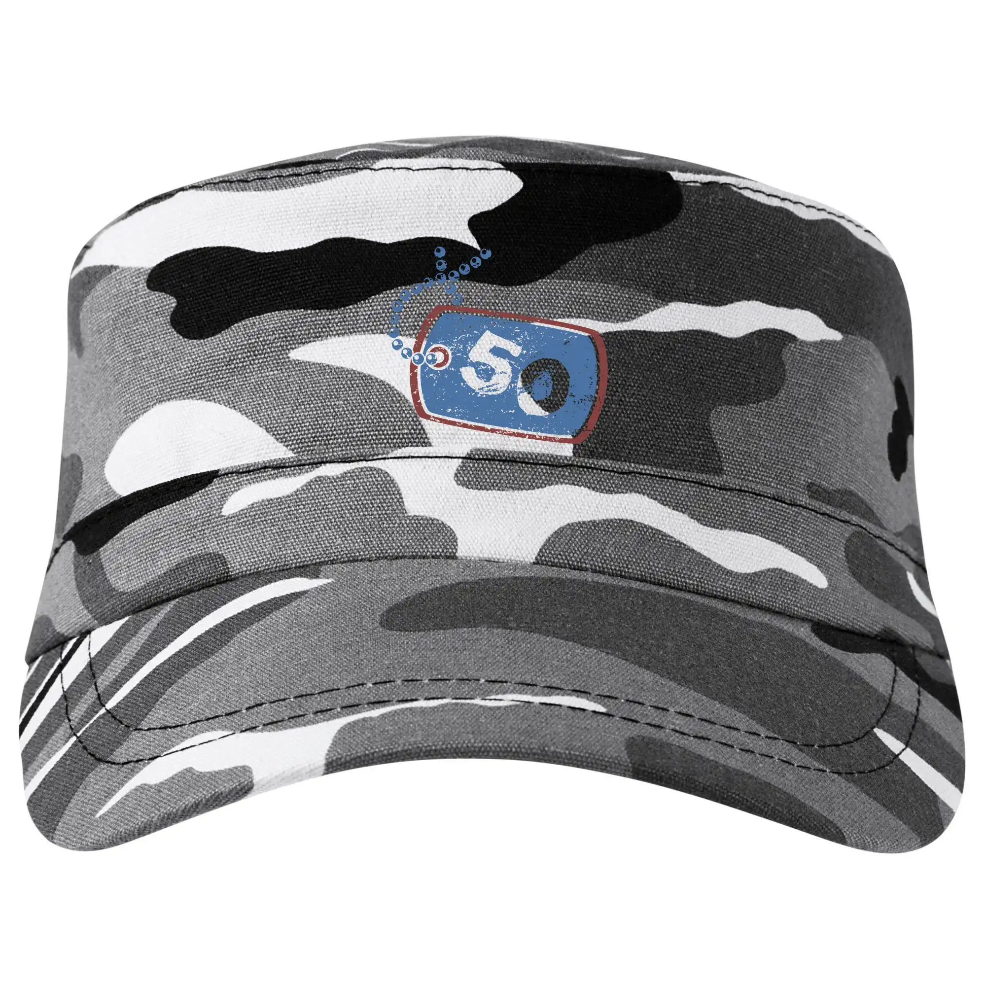 Trička k 50. narodeninám - 50 na krku štítok - Šiltovka CAMO