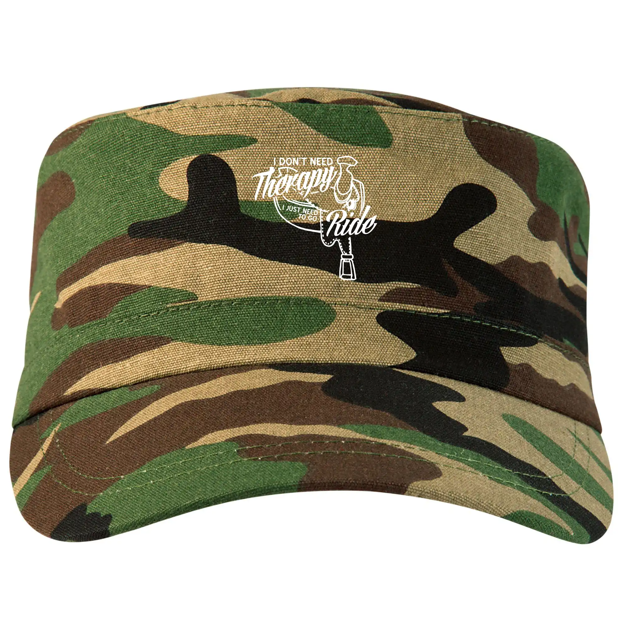 Tričká s koňmi - I don't Therapy Ride - jazdkyňa - Šiltovka CAMO