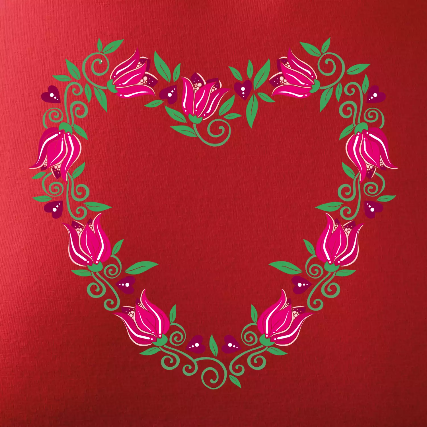 Červené tulipánové srdiečko (Pecka design)