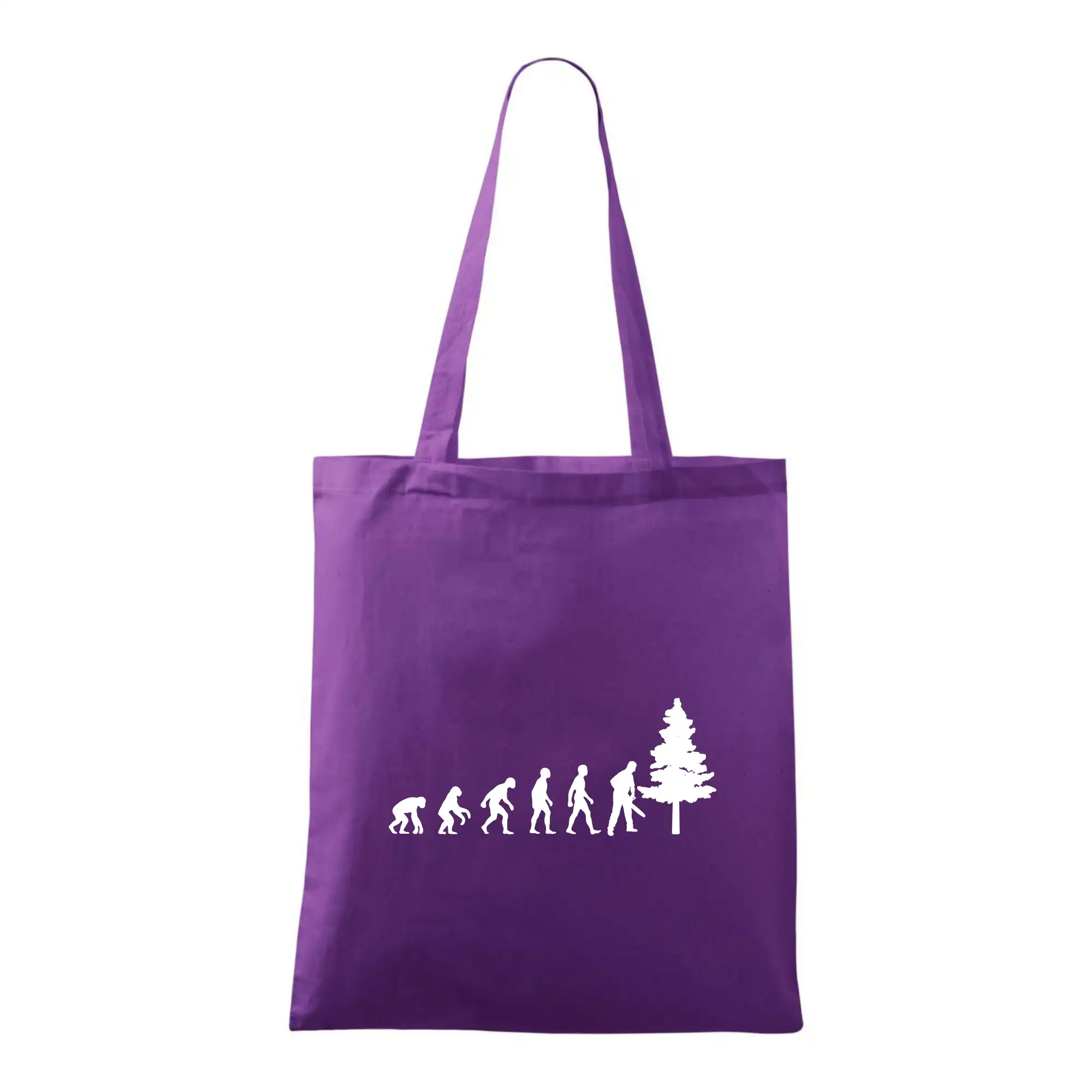 Evoluce dřevorubec - pila a strom