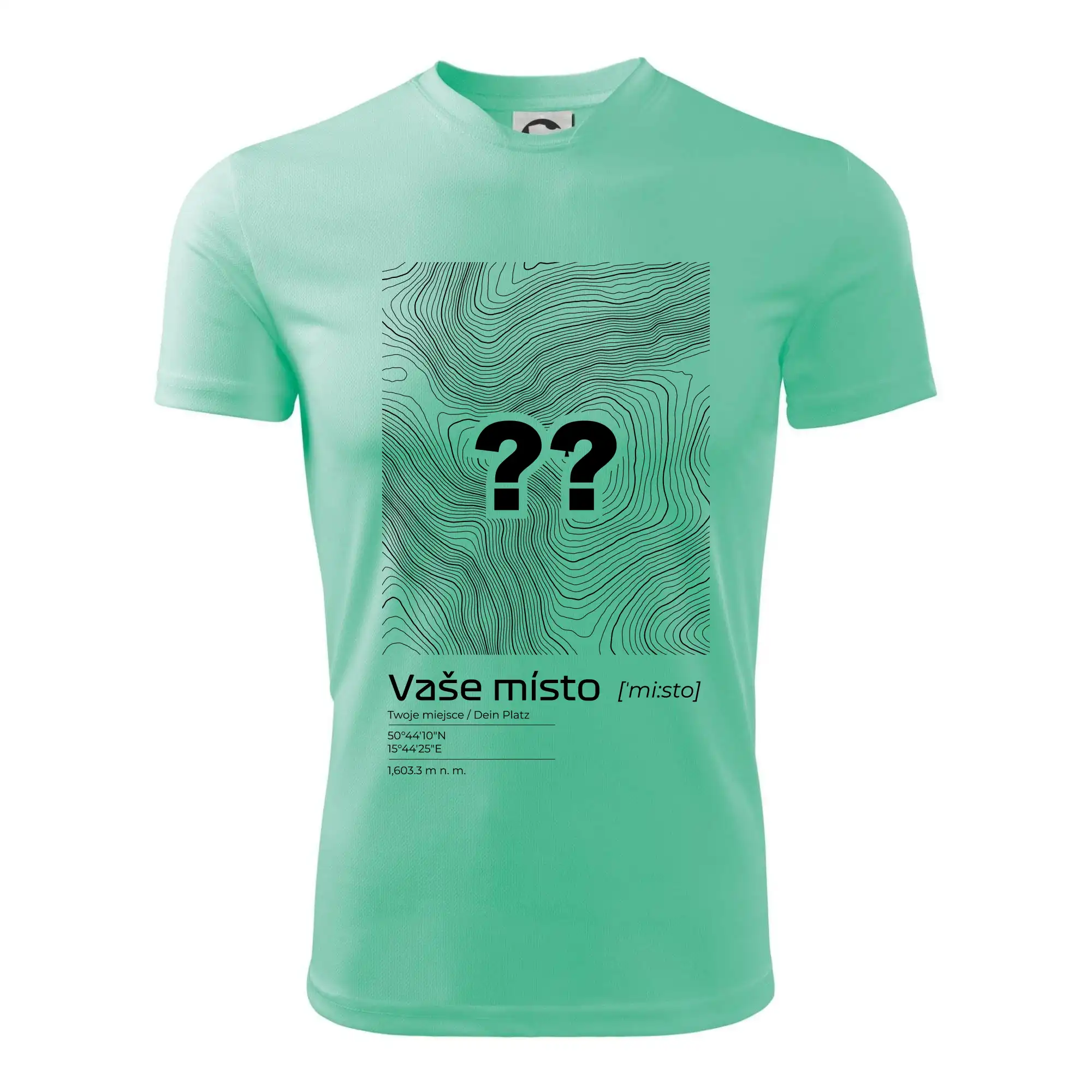 Vaše místo - vrstevnice v obdélníku