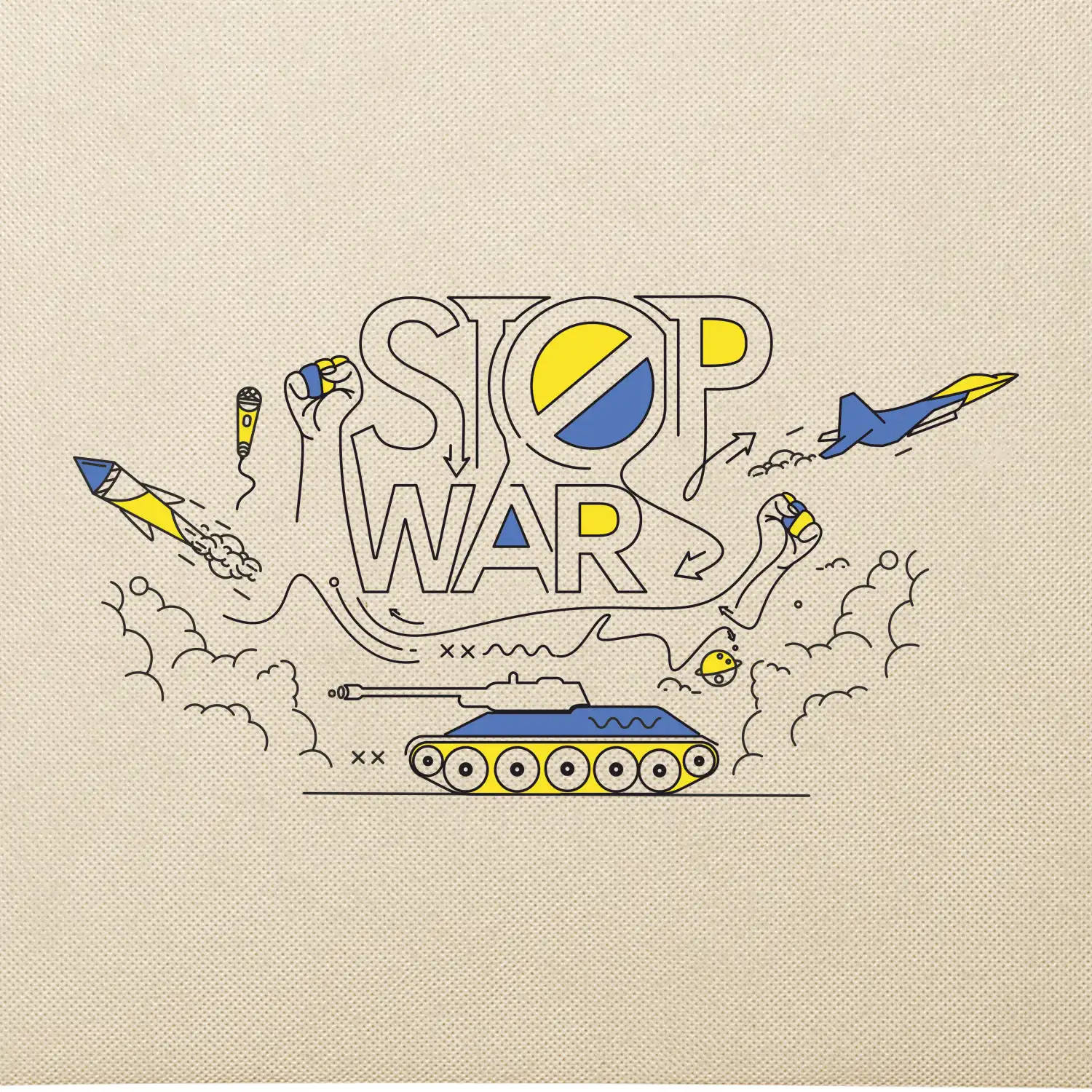 Stop war - Ukrajinské barvy