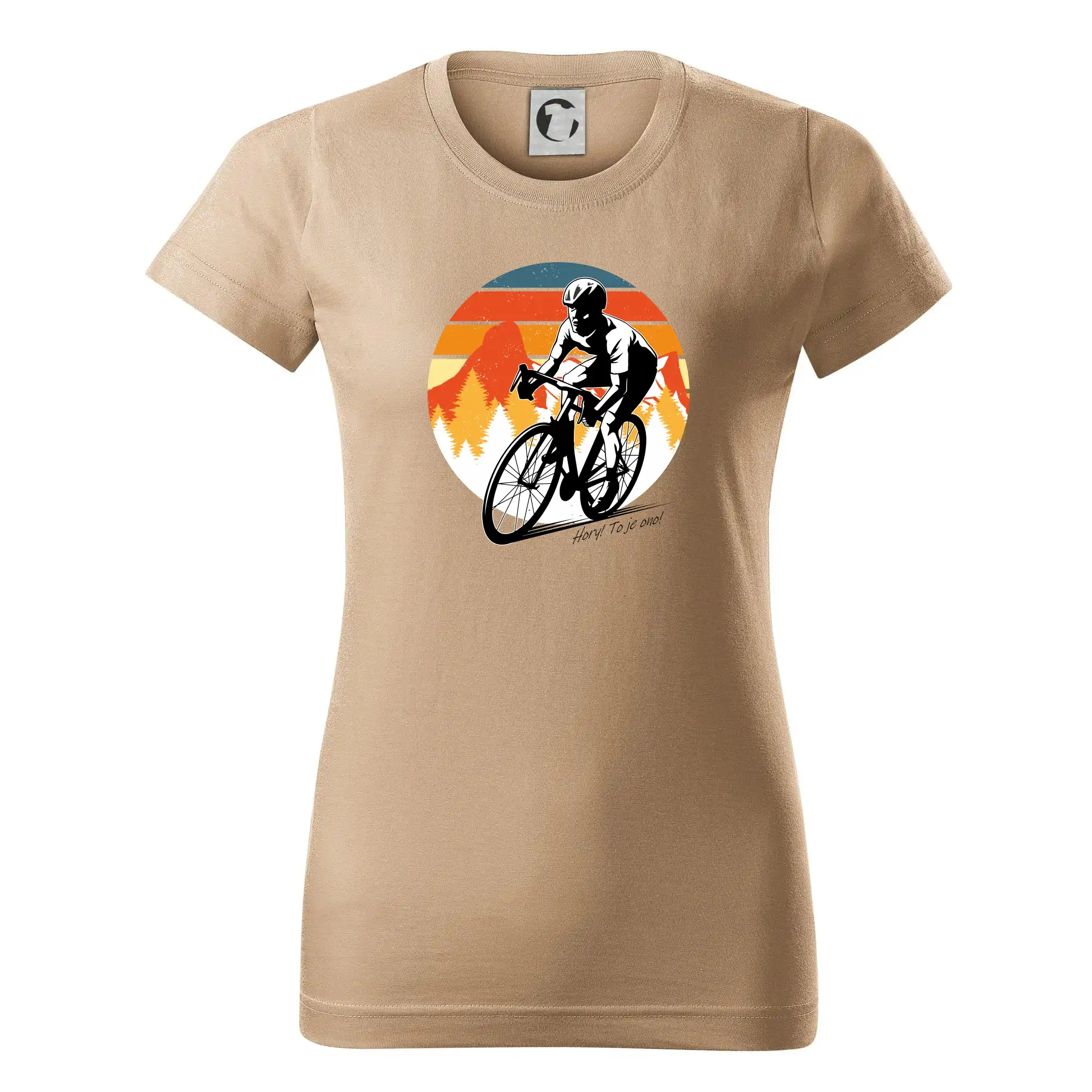 Tričko ako darček pre cyklistu - Cyklista - Mountains! This is it! - Dámske tričko basic - ľahko voľnejšie a dlhšie