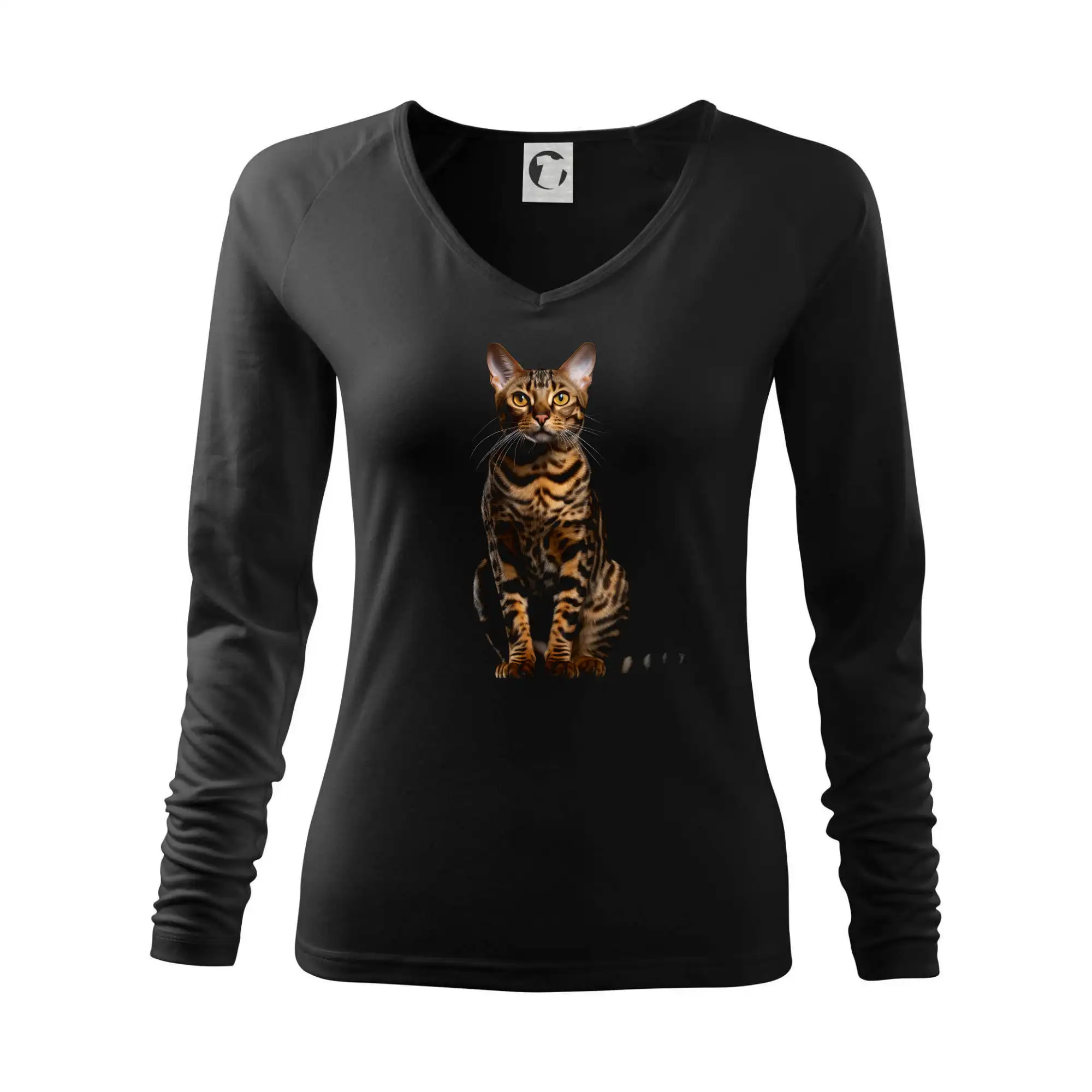 Vtipná tričká s mačkou - Bengálska mačka čierna fotka - Tričko dámske Elegance