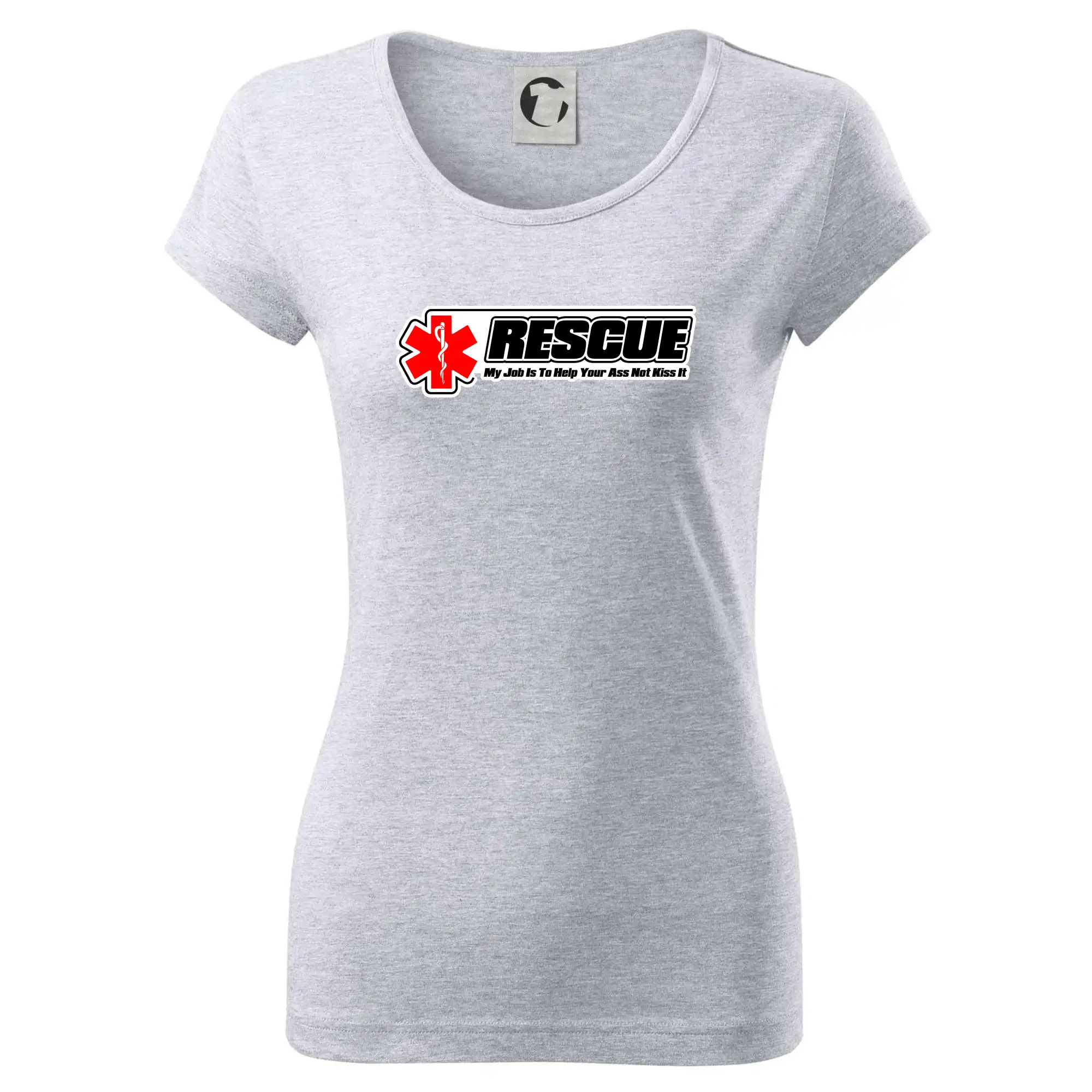 Tričká a mikiny pre záchranárov a lekárov - Kvalitné oblečenie pre zdravotníkov - Rescue My Job Is To Help Your Ass Not Kiss It - Dámske tričko Pure