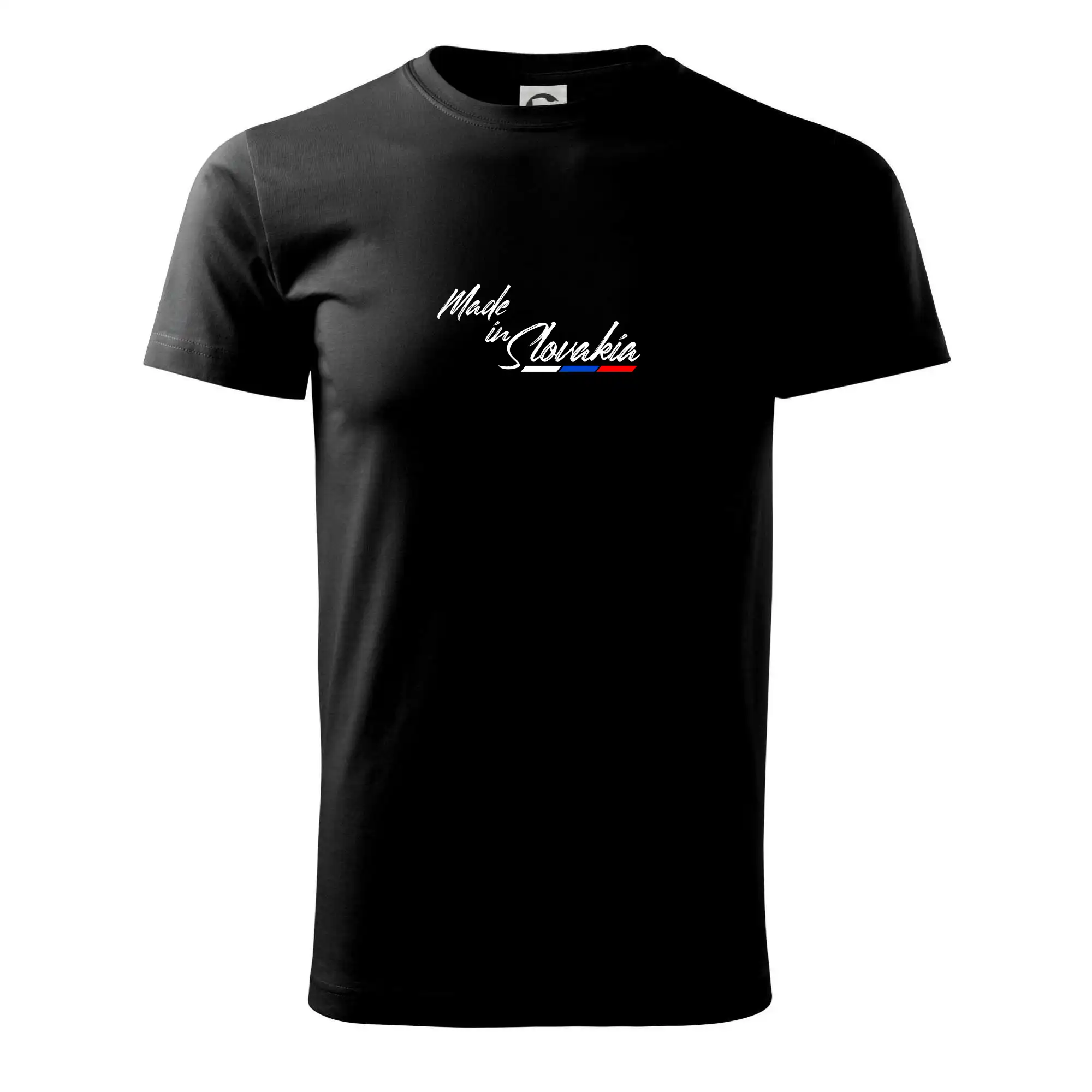 Motívy štátnych vlajok - Made in Slovakia - písacie písmo - Tričko extra veľké  (5-8XL)