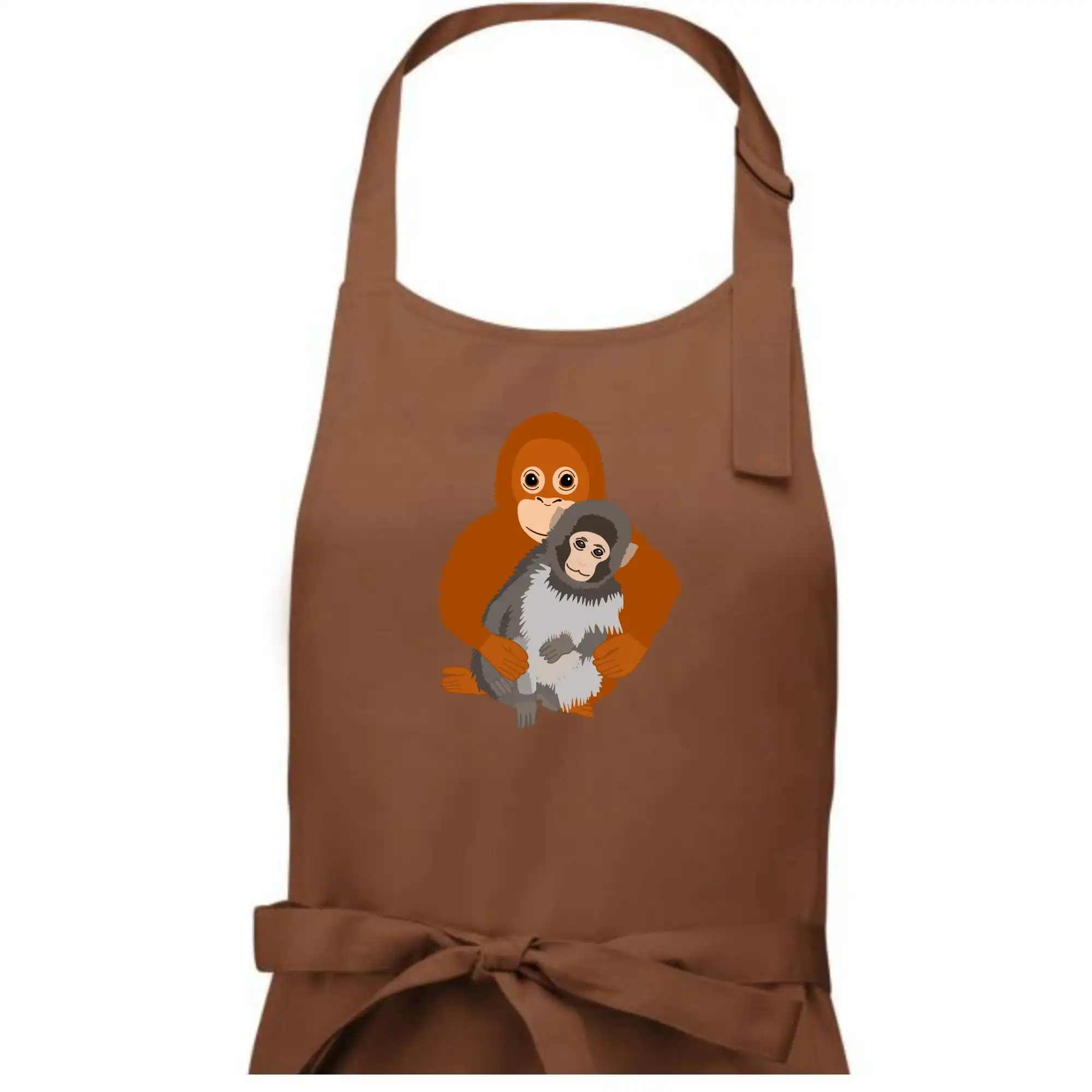 Tričká so zvieratami - Opica Punch makak (Moňas) - Dámska zástera na varenie