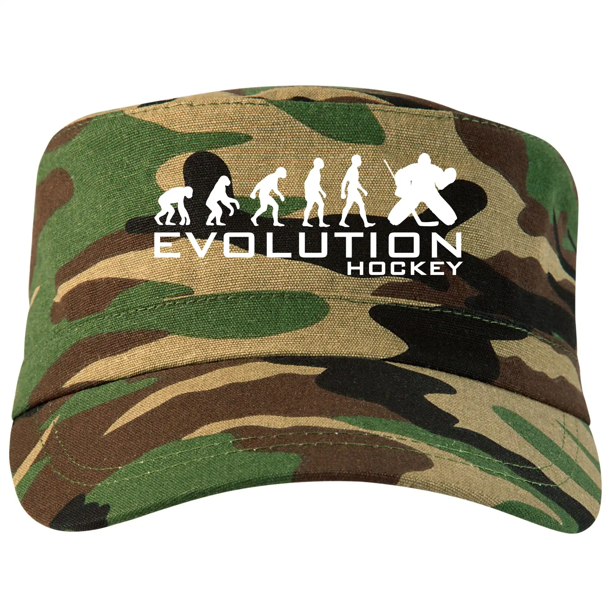Tričká s potlačou evolúcia - Evolúcia Hockey brankár - Šiltovka CAMO
