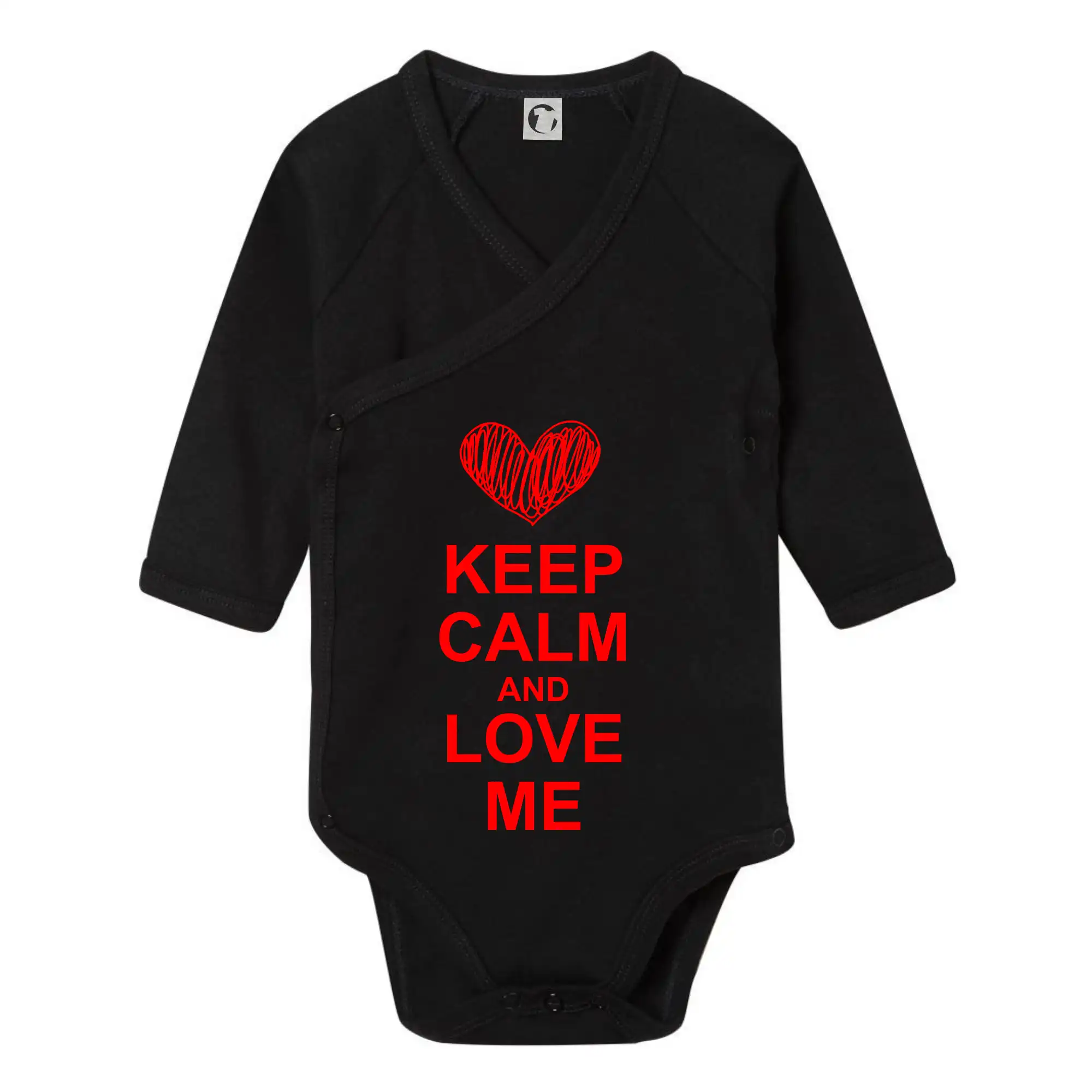 Tričká Keep calm - Keep calm and love me - Body zavinovacie s dlhým rukávom