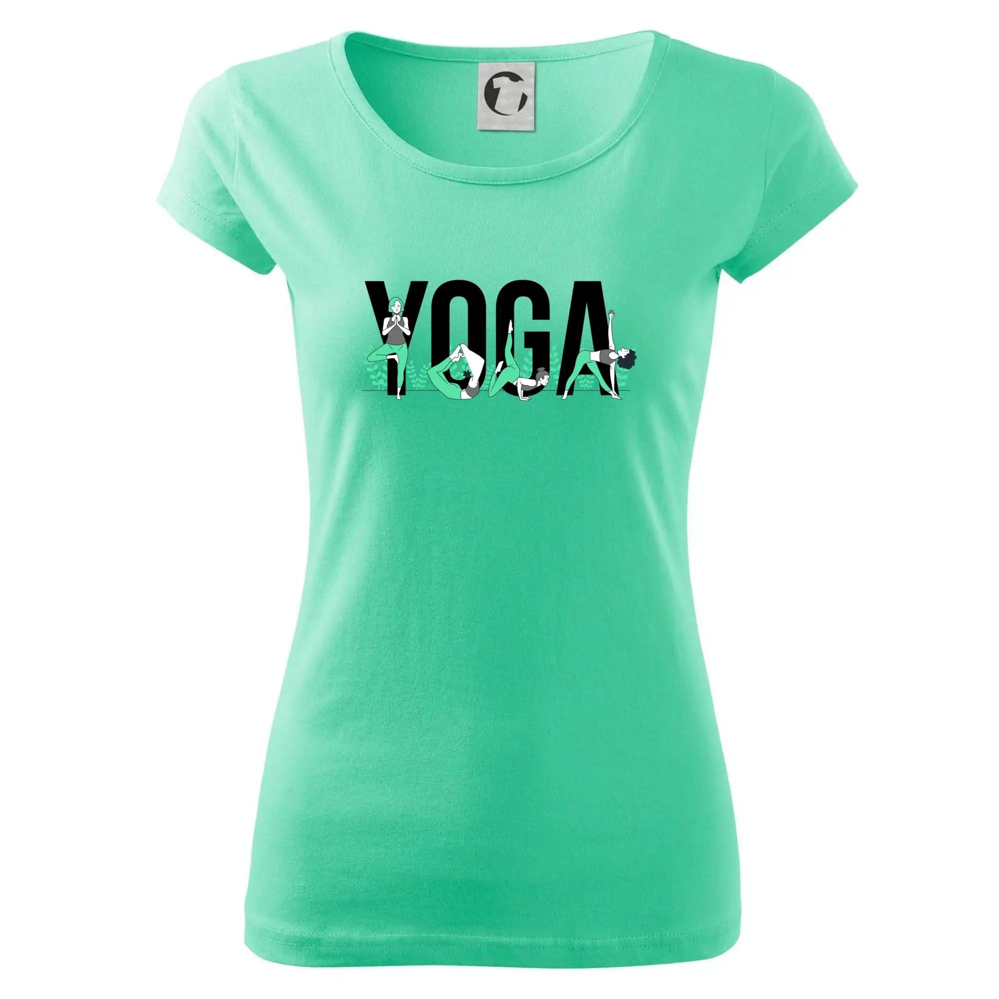 Tričká na jógu - Yoga nápis farebný - Dámske tričko Pure