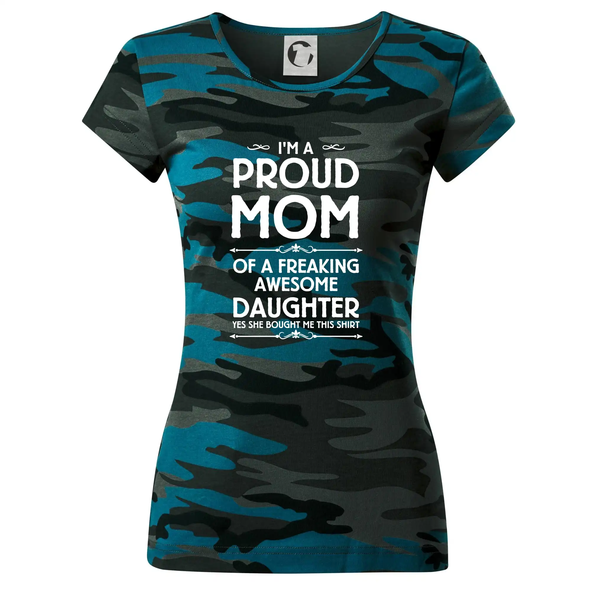 Tričká a mikiny pre mamičky - Proud Mom Daughter - Dámske maskáčové tričko