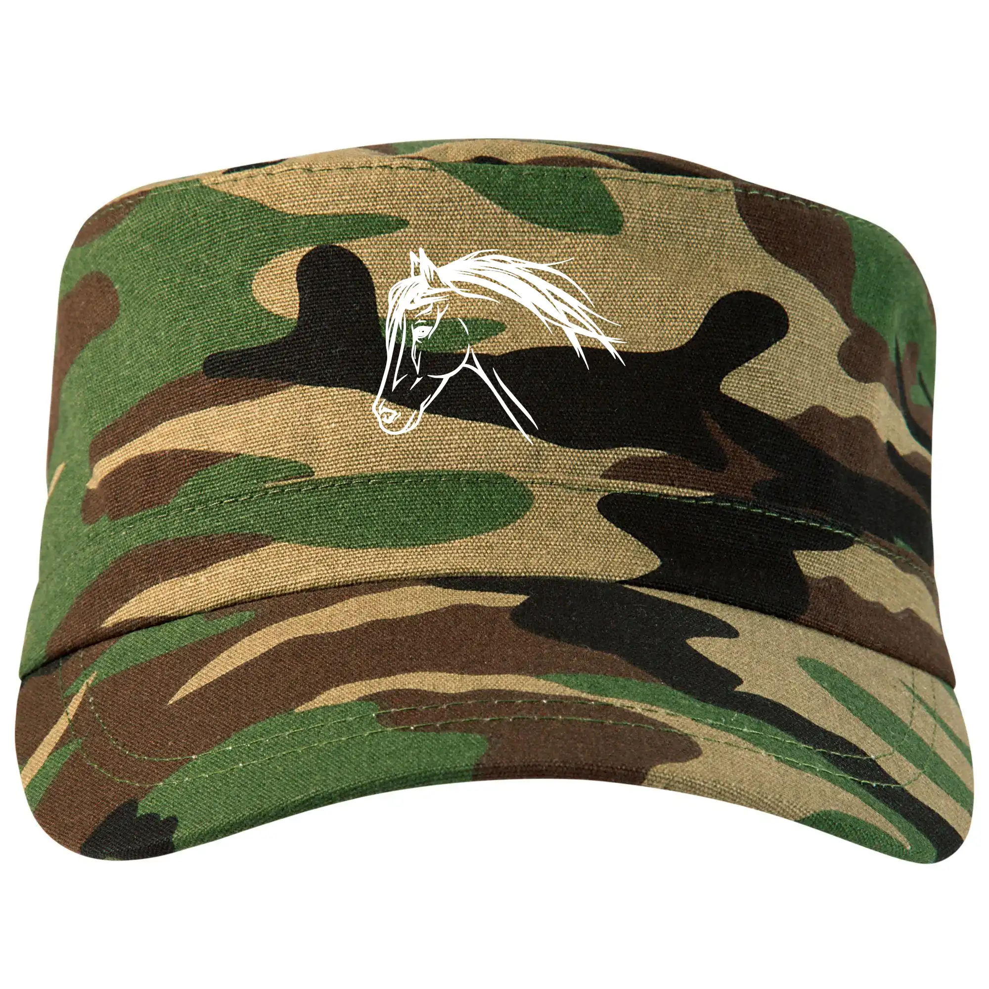 Tričká s koňmi - Kôň - hlava celá - Šiltovka CAMO