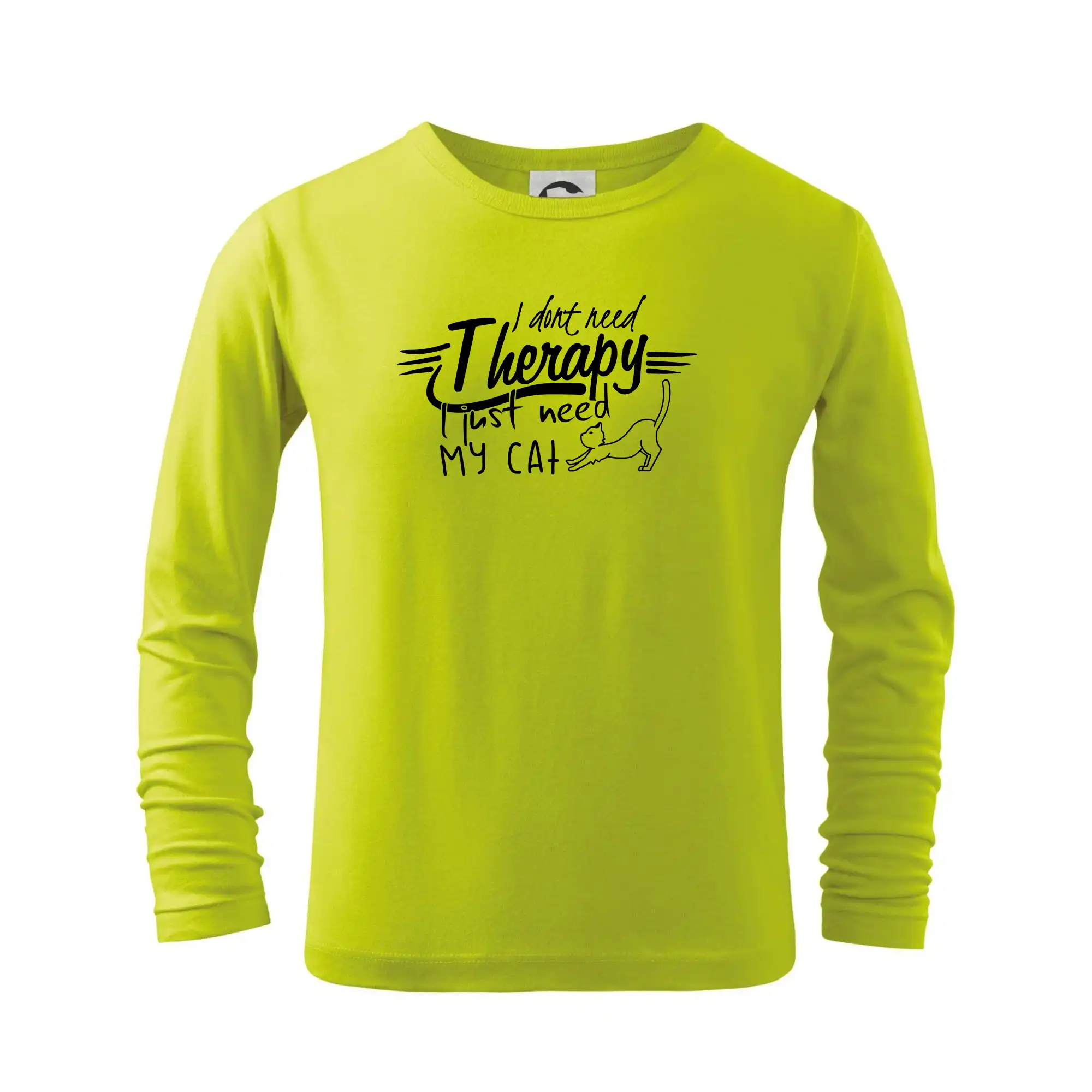 Vtipná tričká s mačkou - I dont need therapy - i need my cat - Tričko detské Long Sleeve