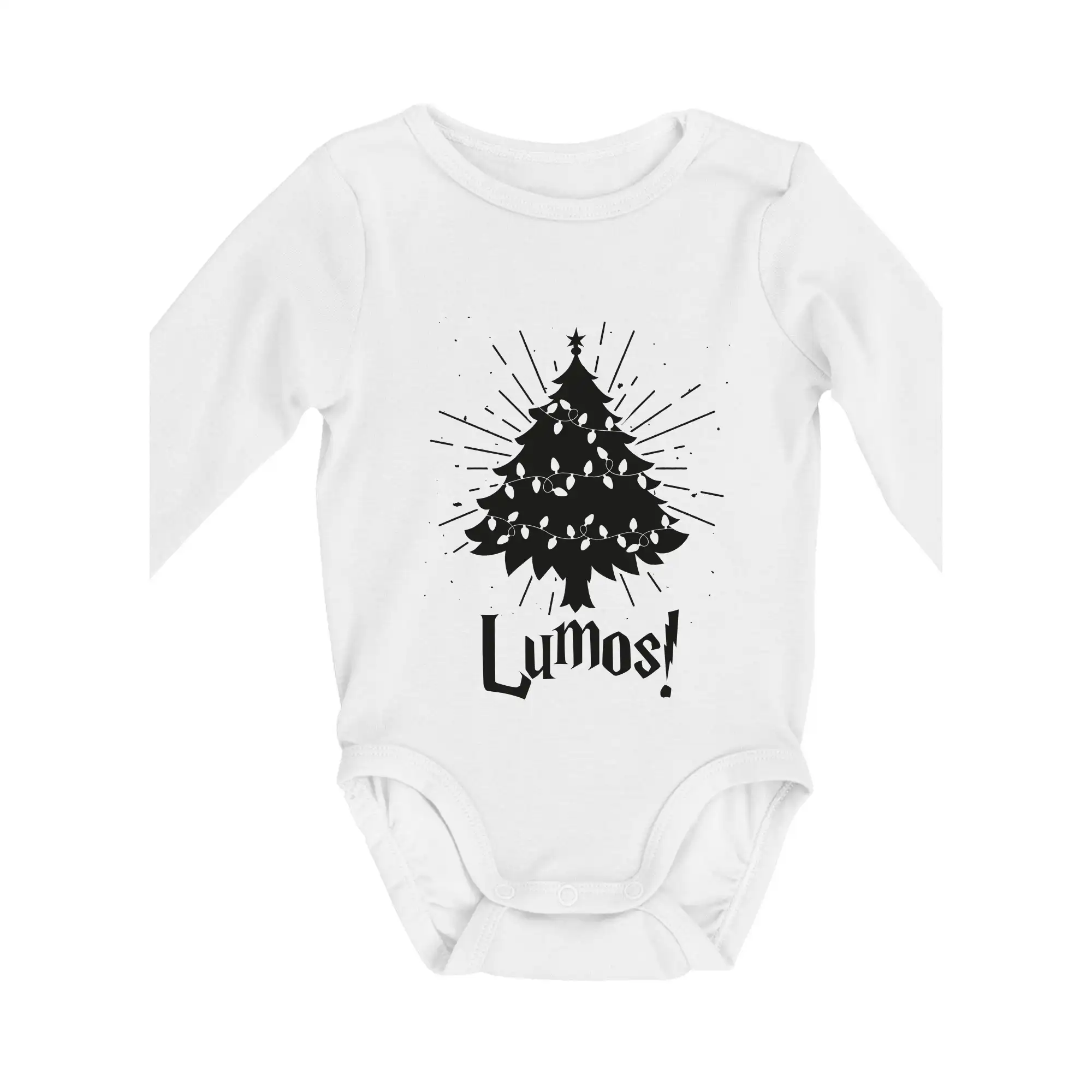 Filmové tričká - Harry - Lumos stromček - Body dojčenské s dlhým rukávom