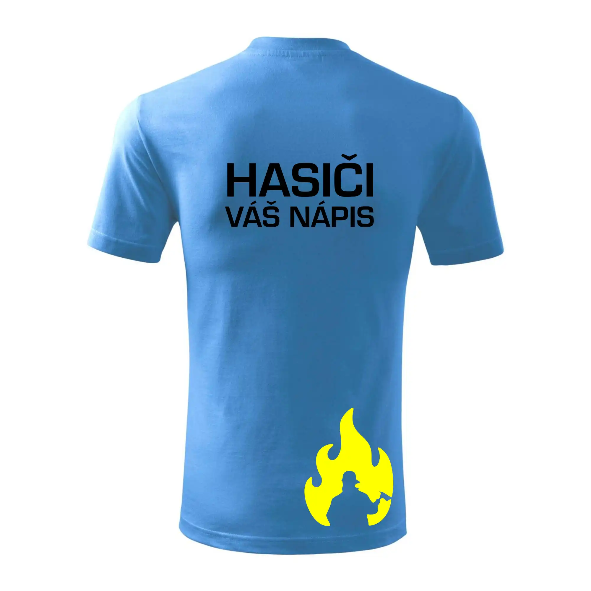 Hasič stojaci - nápis hasiči - Veľký nápis na chrbte