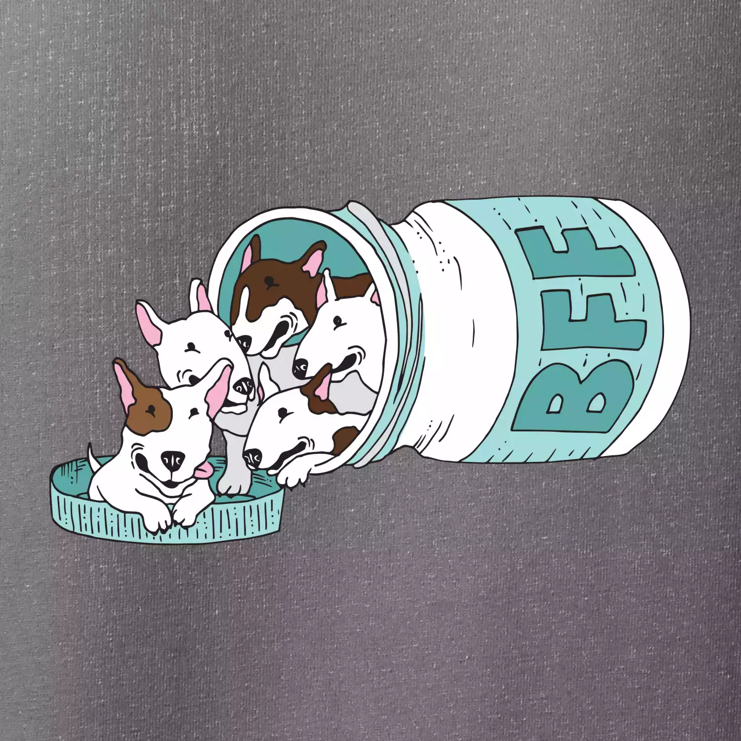 Bullterrier Friends Forever zelené (Pecka design)