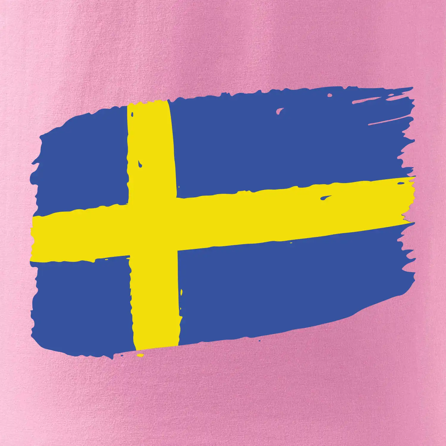 Švédsko vlajka štětkou