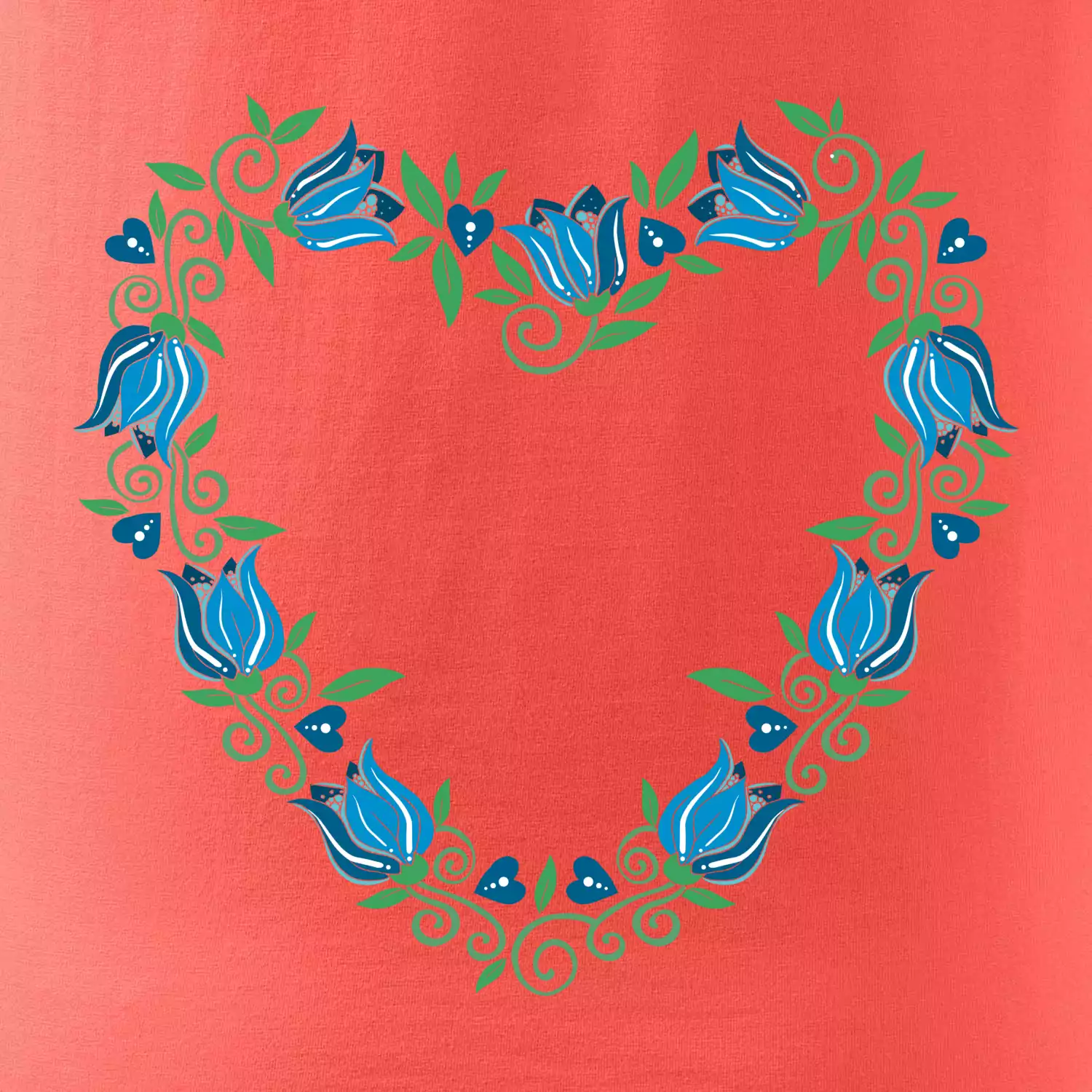 Modré tulipánové srdiečko (Pecka design)