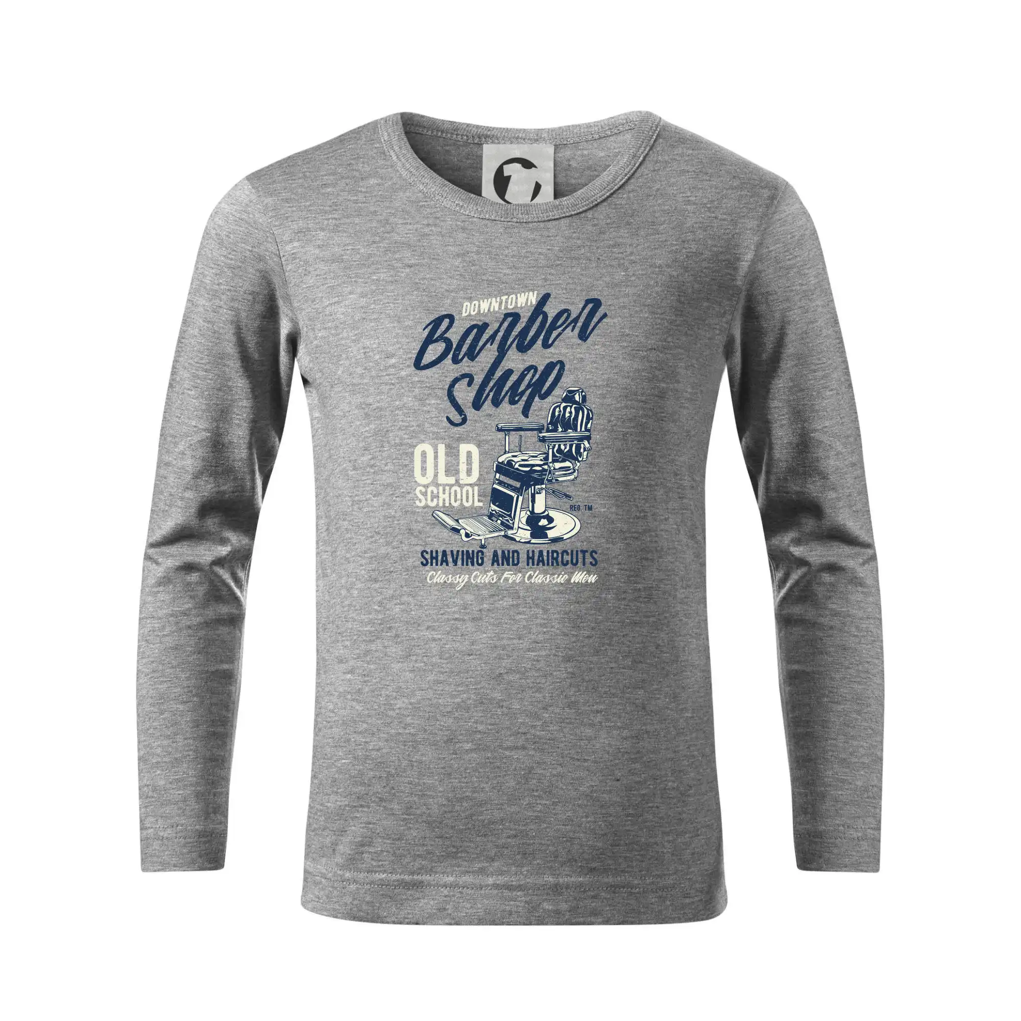 Vtipné tričká do práce - Downtown Barbershop - Tričko detské Long Sleeve