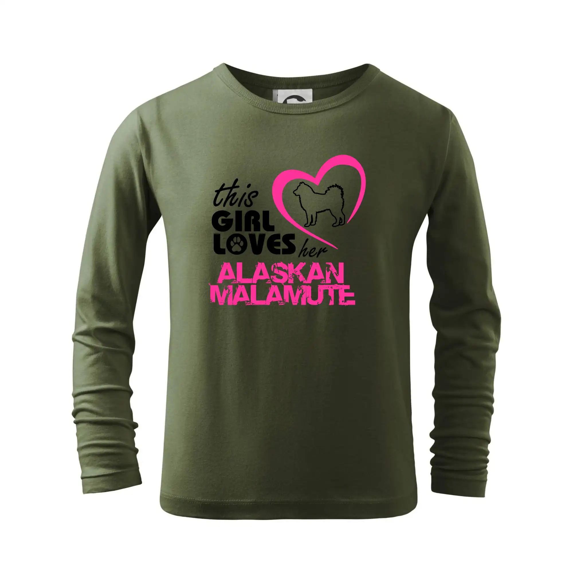 Ostatné psie plemená - This Girl Loves her Alaskan Malamute - Tričko detské Long Sleeve