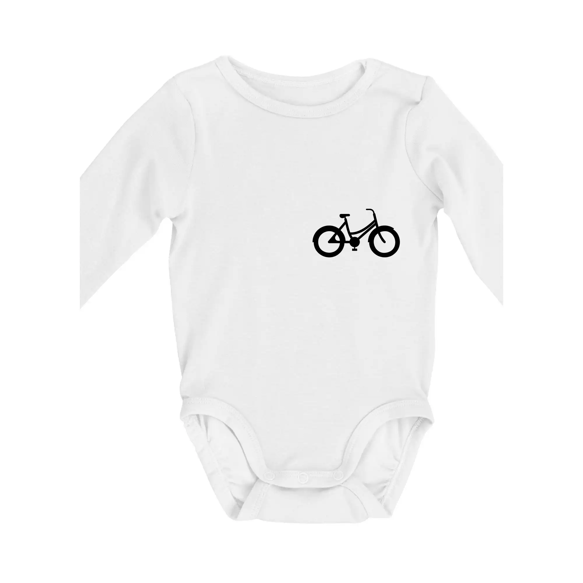 Tričko ako darček pre cyklistu - Obrázok kolesa na prsníku mestský bicykel - Body dojčenské s dlhým rukávom