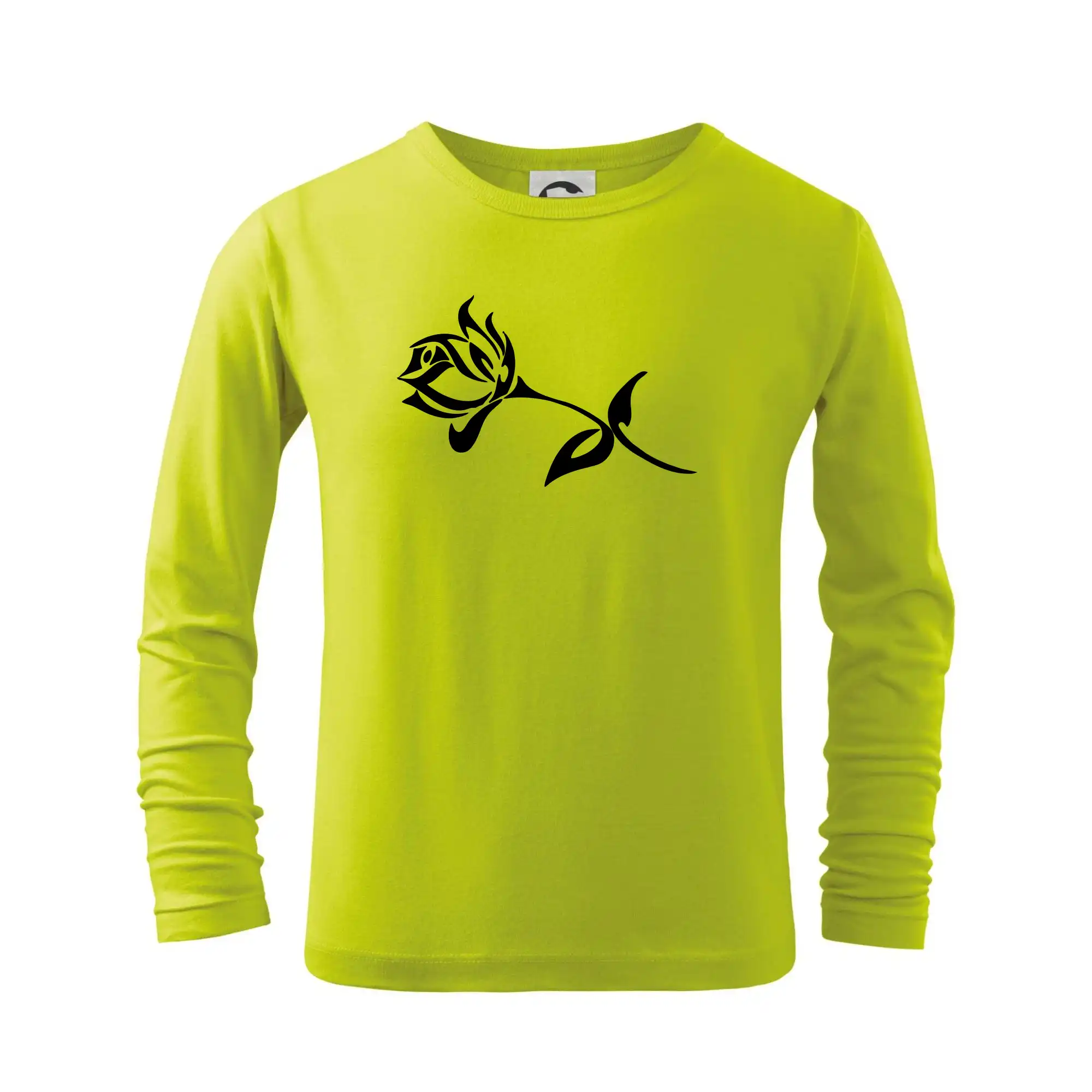Tričká s kvetinami - Ruže obrys - Tričko detské Long Sleeve
