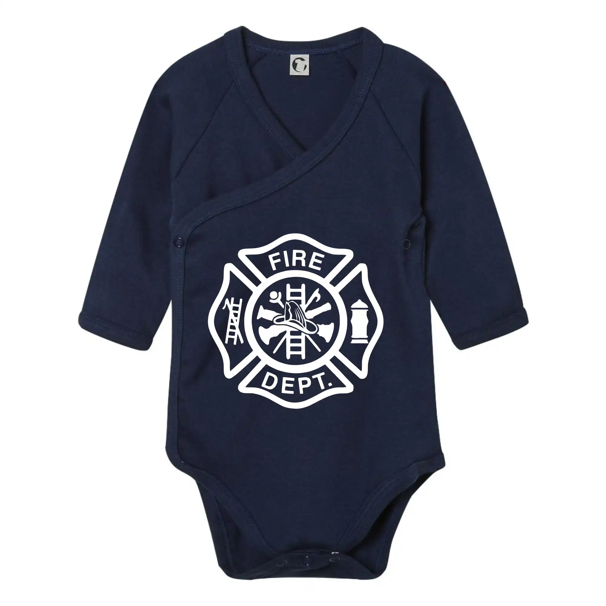 Originálne tričká pre hasičov - Fire dept. logo - Body zavinovacie s dlhým rukávom