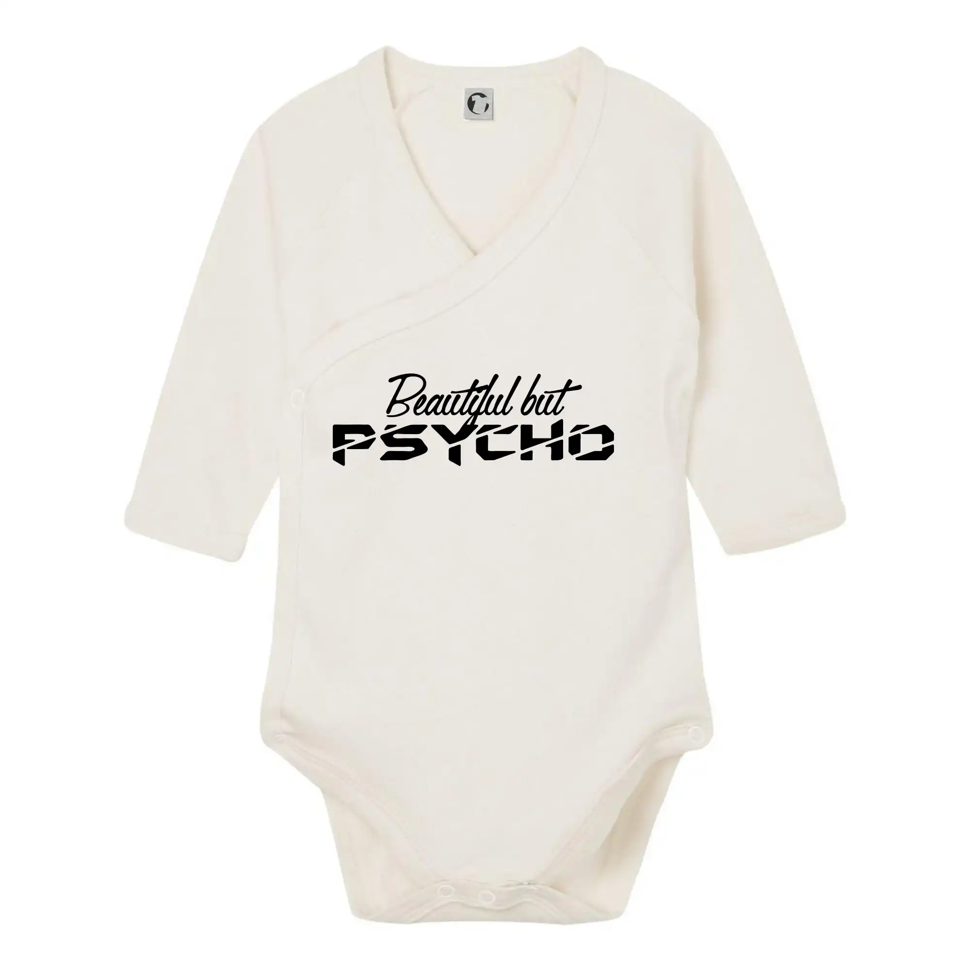 Tričká na párty - Beautiful but PSYCHO - Body zavinovacie s dlhým rukávom