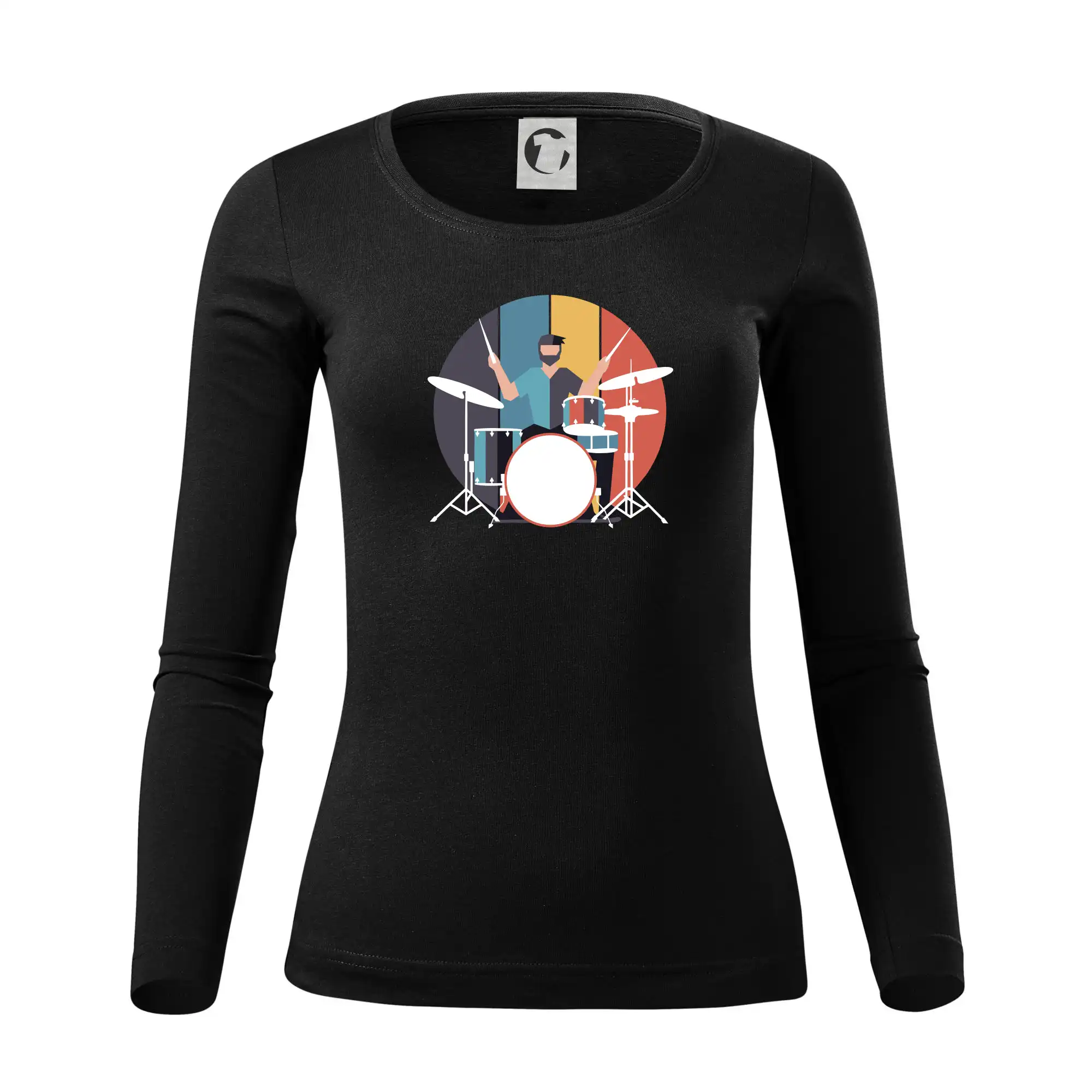 Geometric drummer - Dámske tričko FIT-T LS - zužené