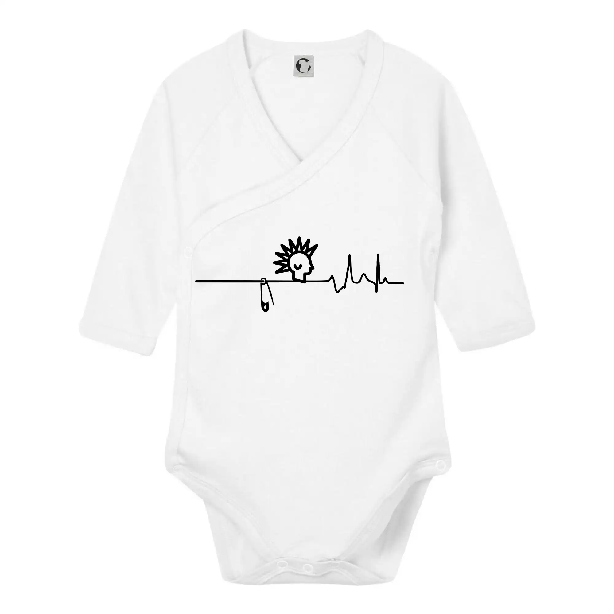 Ekg punk - Body zavinovacie s dlhým rukávom