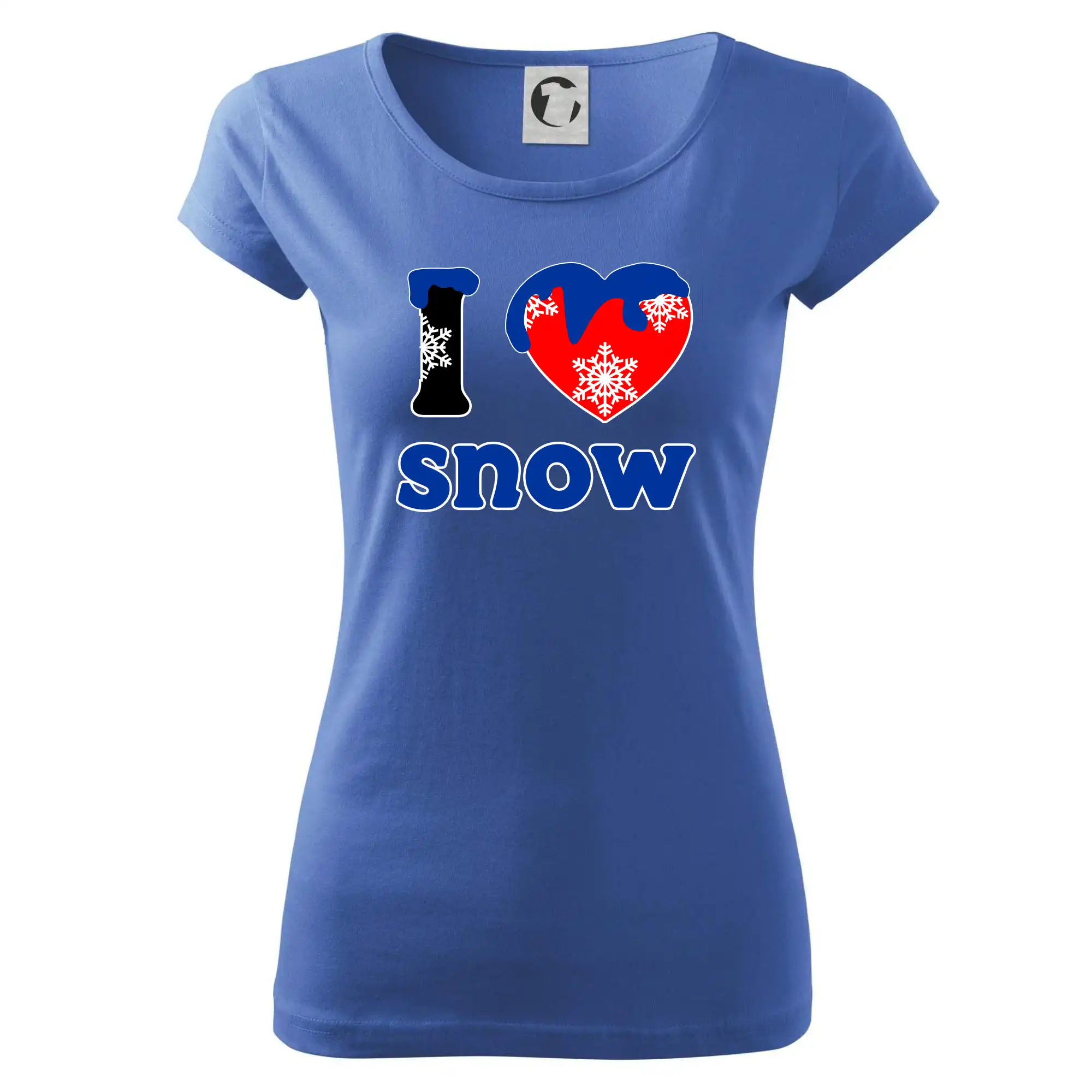 Lyže a Snowboard - I love snow - Dámske tričko Pure