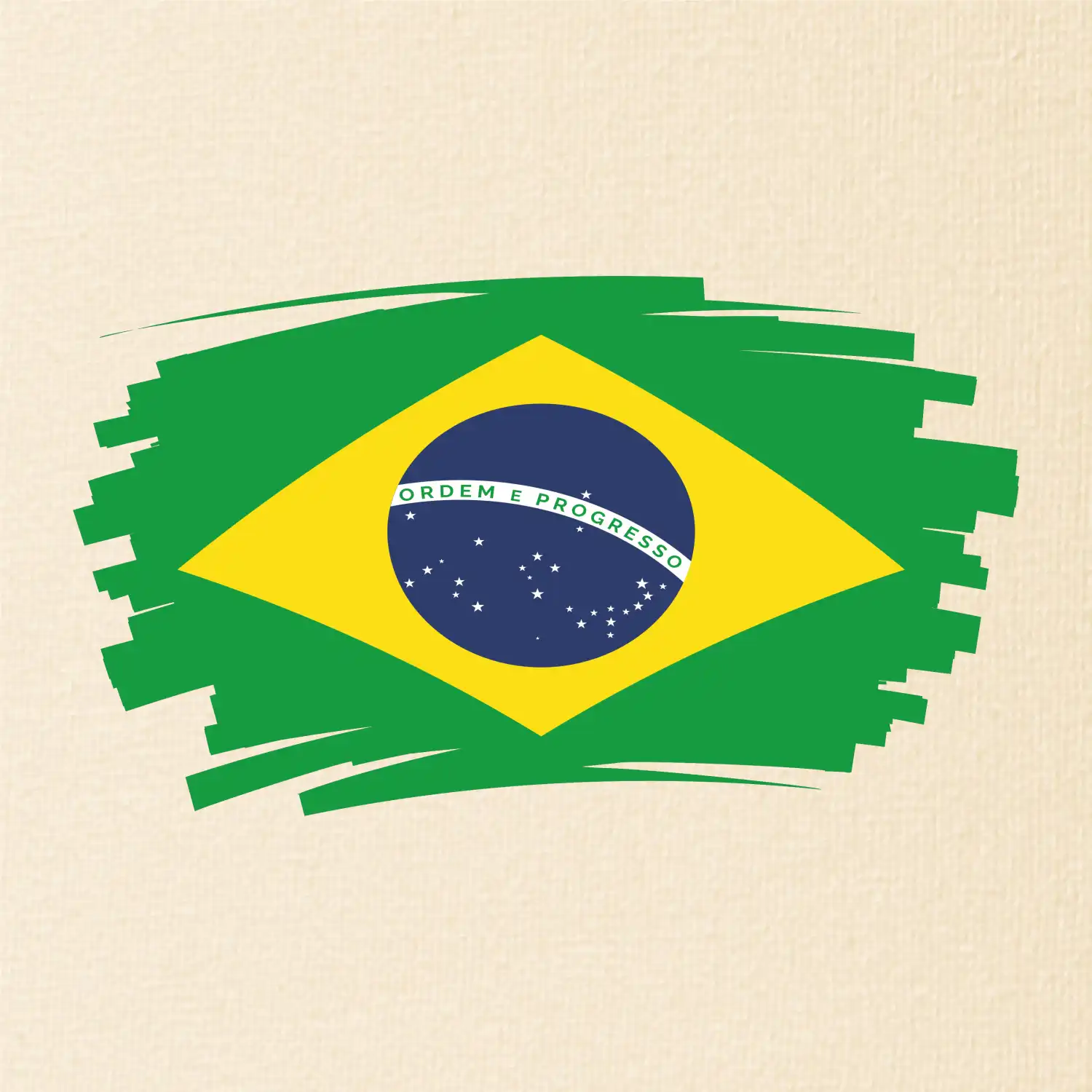 Brazílie vlajka štětkou