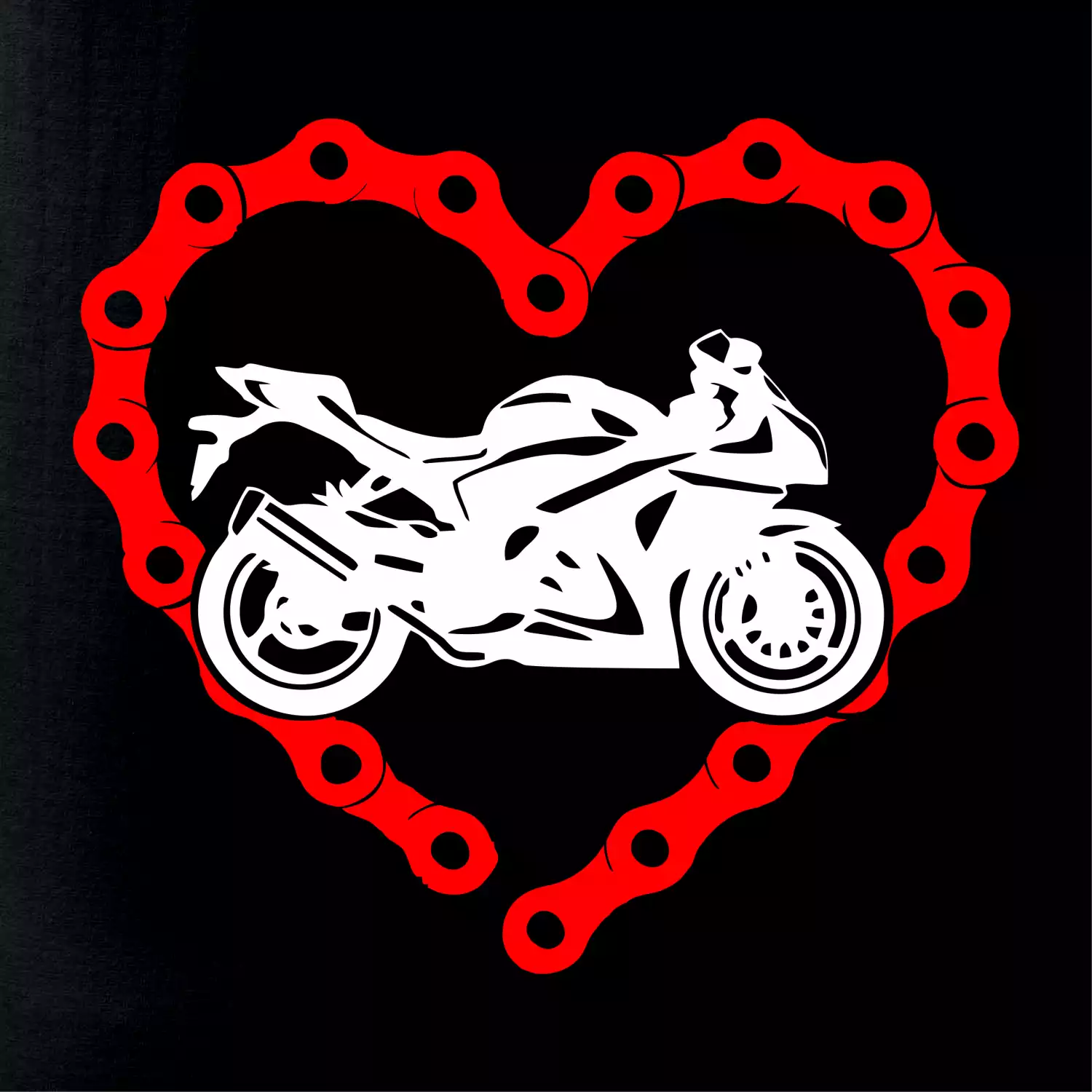 Moto srdce řetěz - silniční