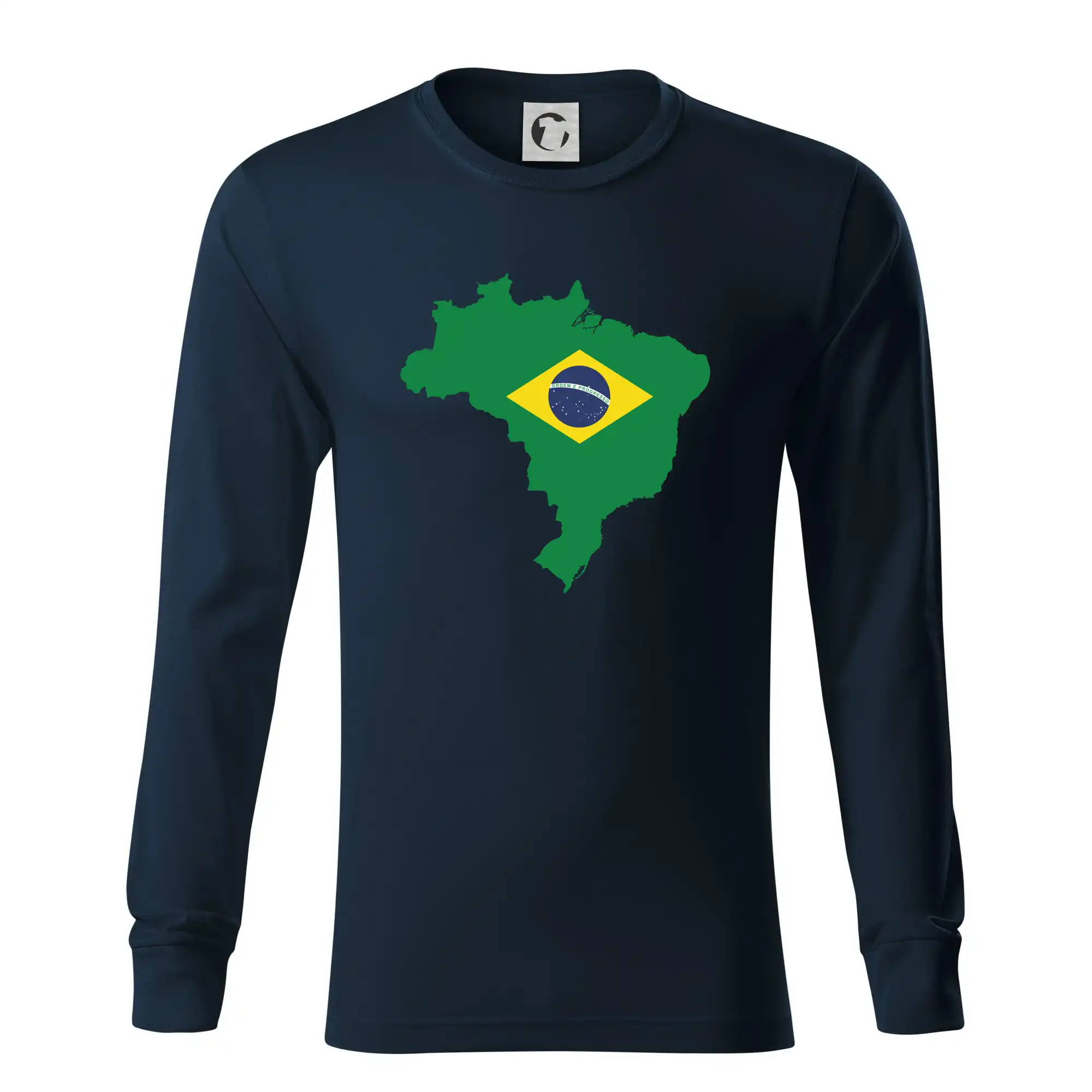Brazílie vlajka v mapě