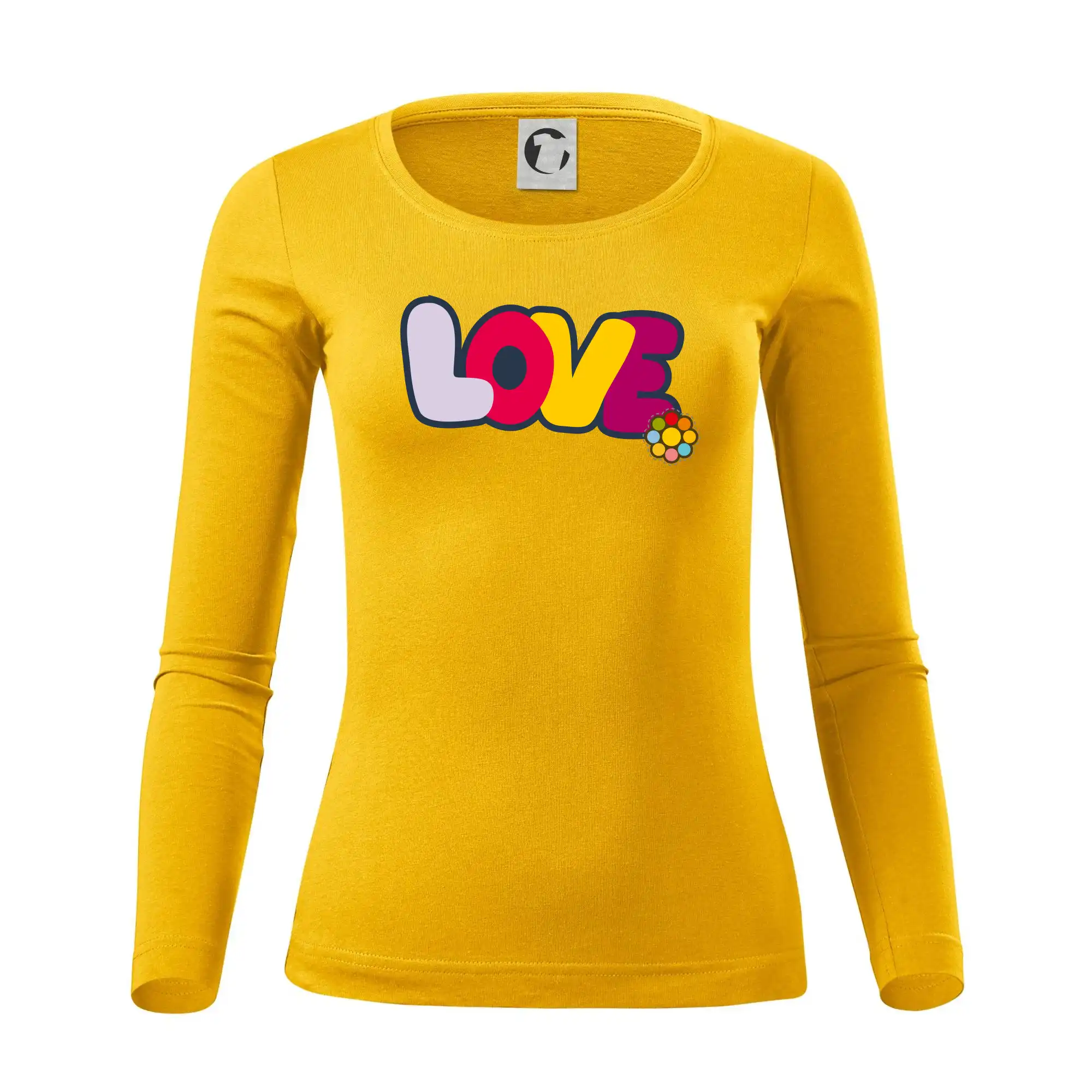 Love nápis s květinou