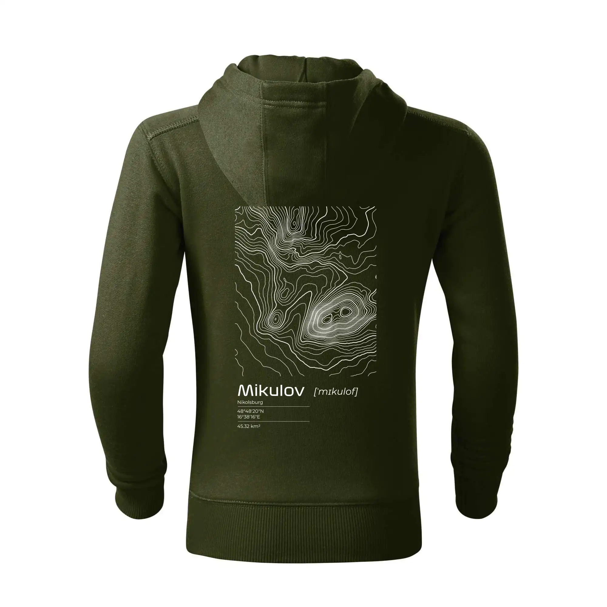 Mikulov - vrstevnice v obdélníku