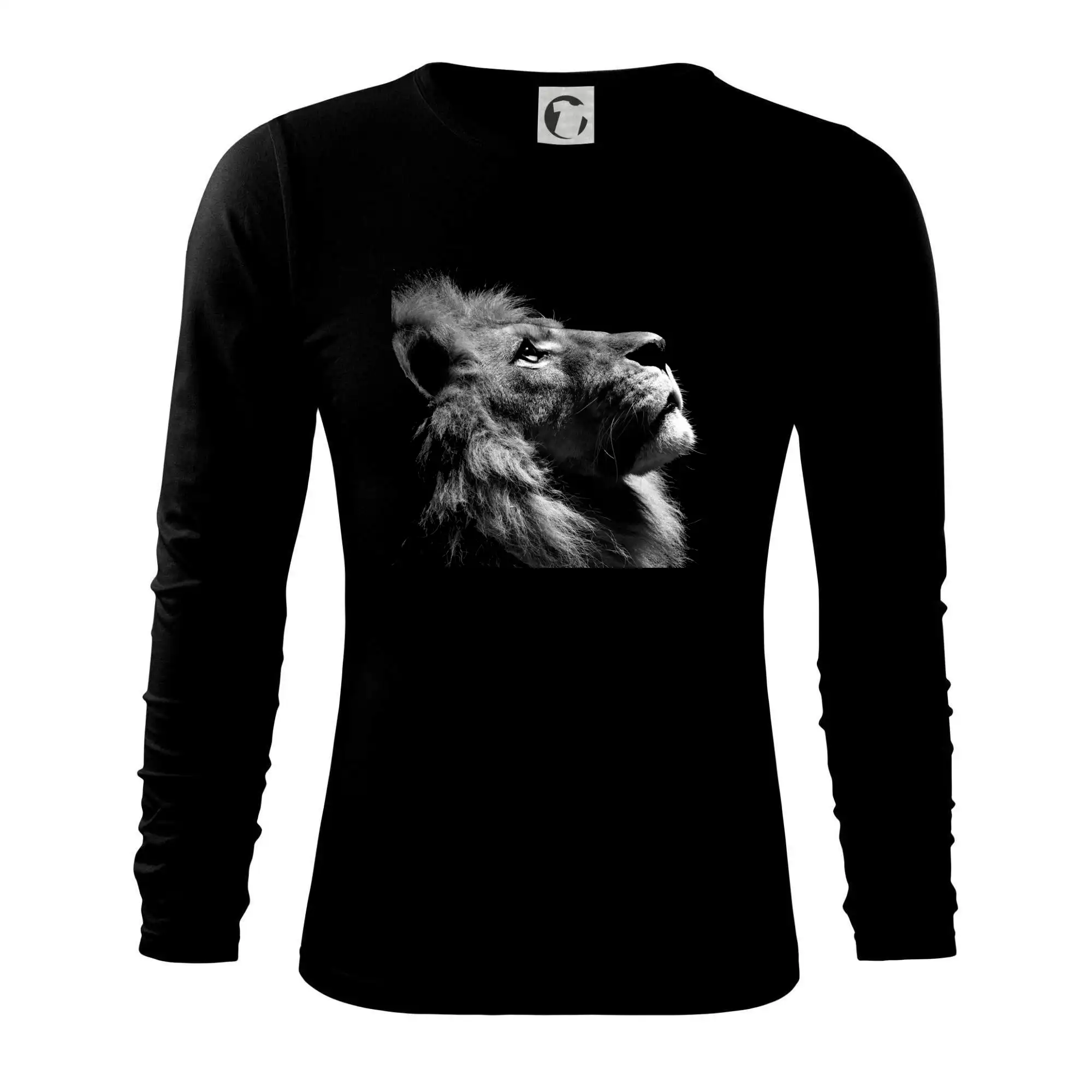 Tričká so zvieratami - Vyzerajúci lev - Tričko s dlhým rukávom FIT-T long sleeve