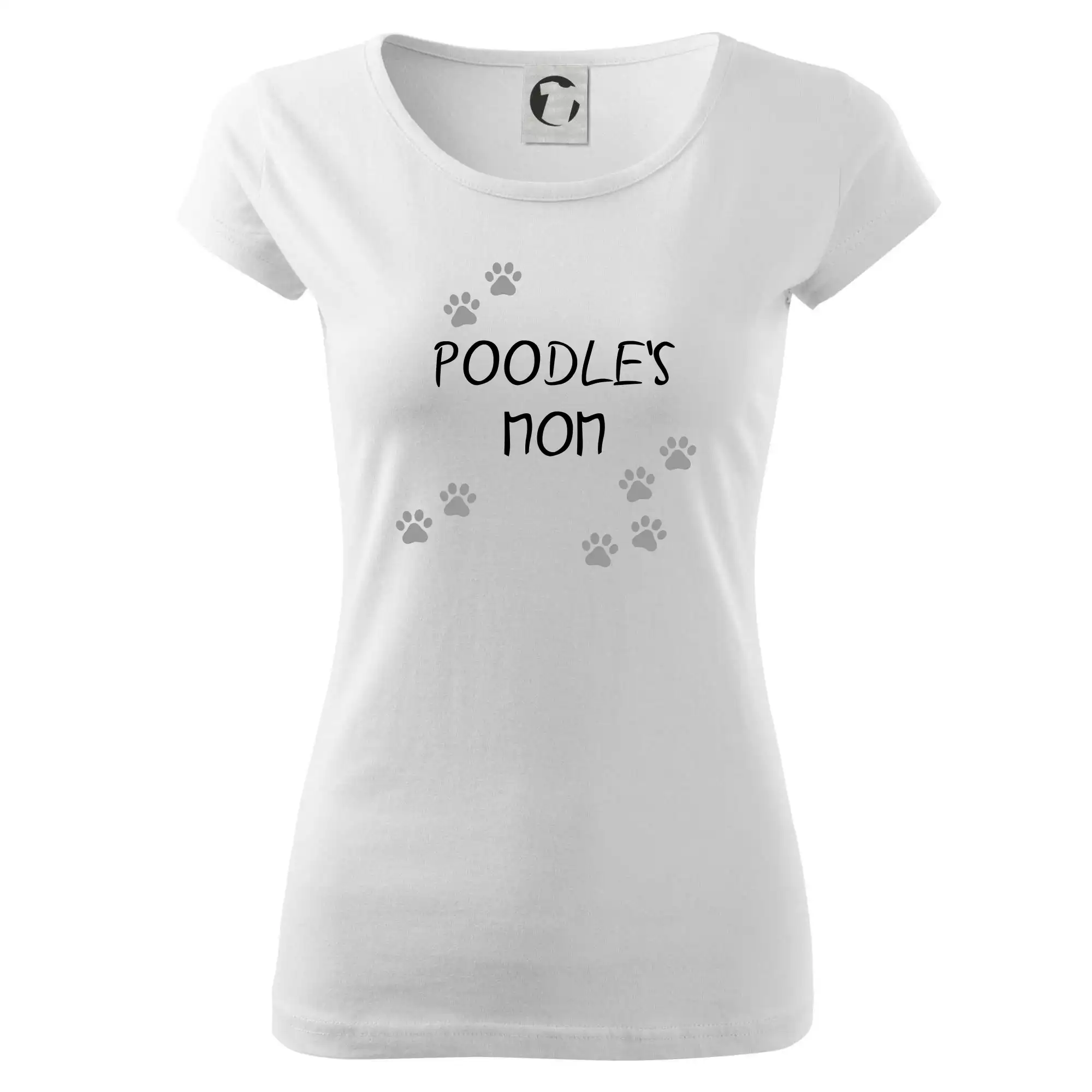 Ostatné psie plemená - Poodle`s mom (Pudl) (Reflexné labky) - Dámske tričko Pure