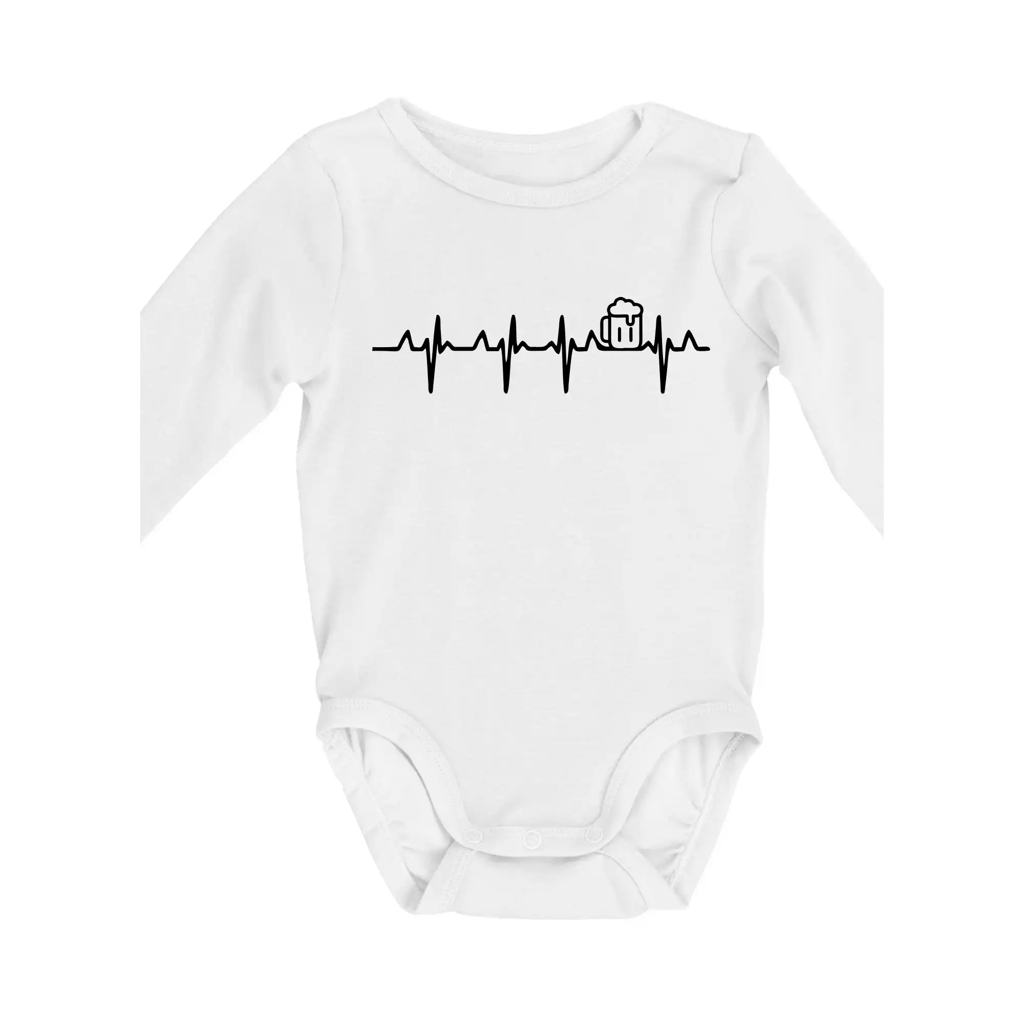Vtipná tričká pre pivárov - EKG pivo - Body dojčenské s dlhým rukávom