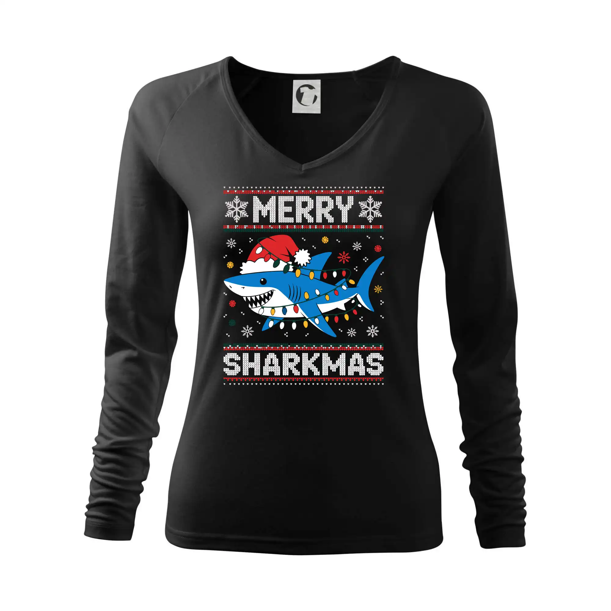 Vianočné tričká - Merry Sharkmas - Tričko dámske Elegance