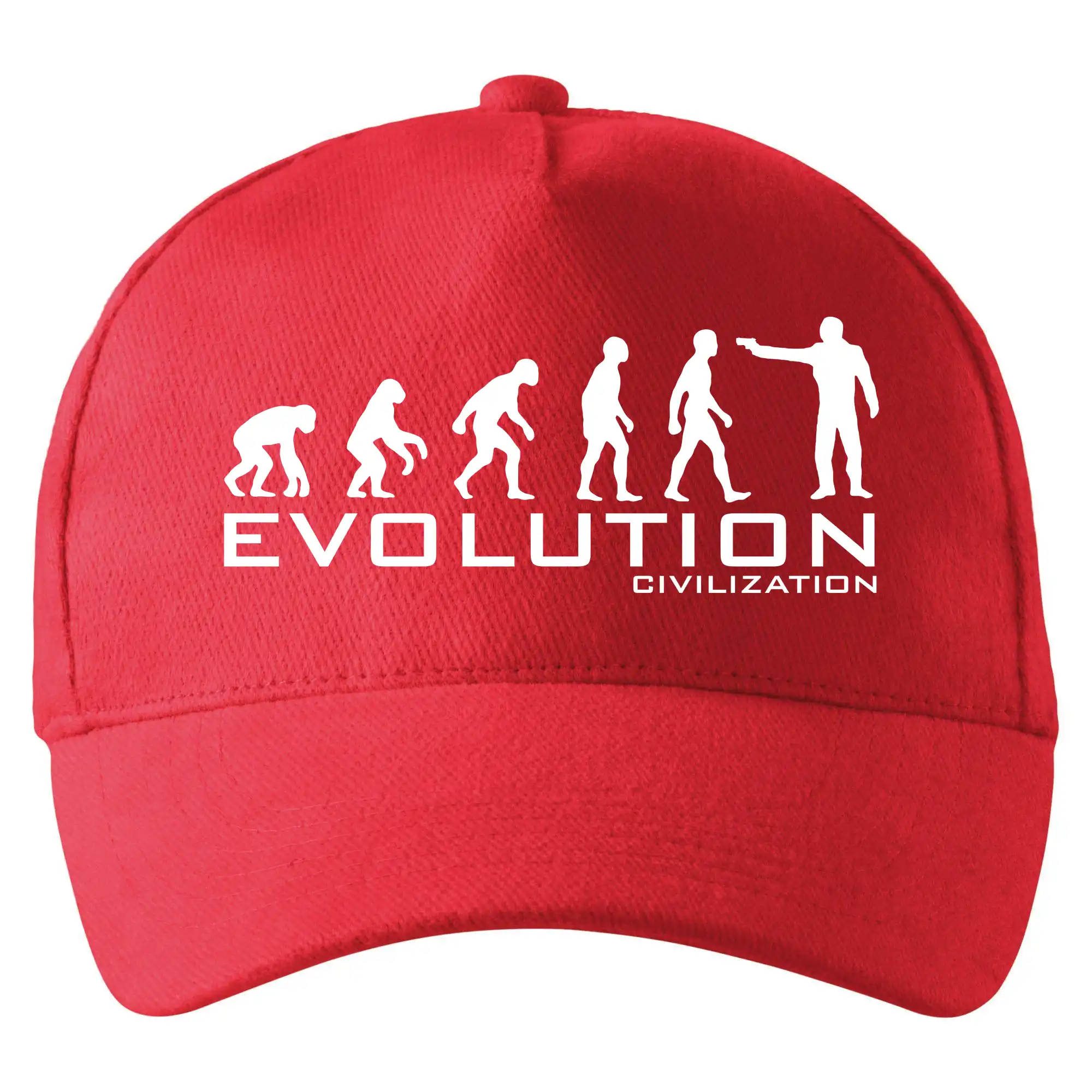 Tričká s potlačou evolúcia - Evolúcia civilizace - Šiltovka so zahnutým šiltom a mosaznou sponou