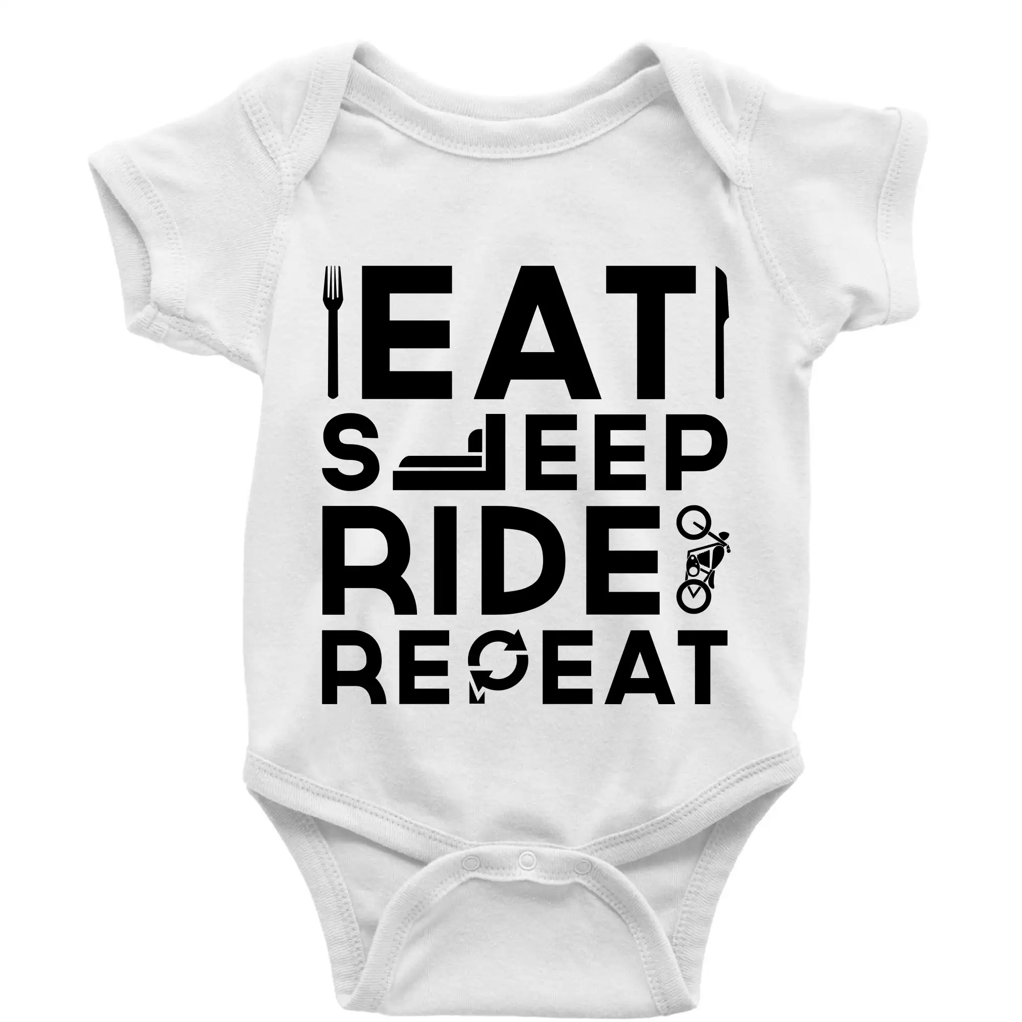 Eat sleep repeat - Eat sleep ride moto - Body dojčenské s krátkym rukávom