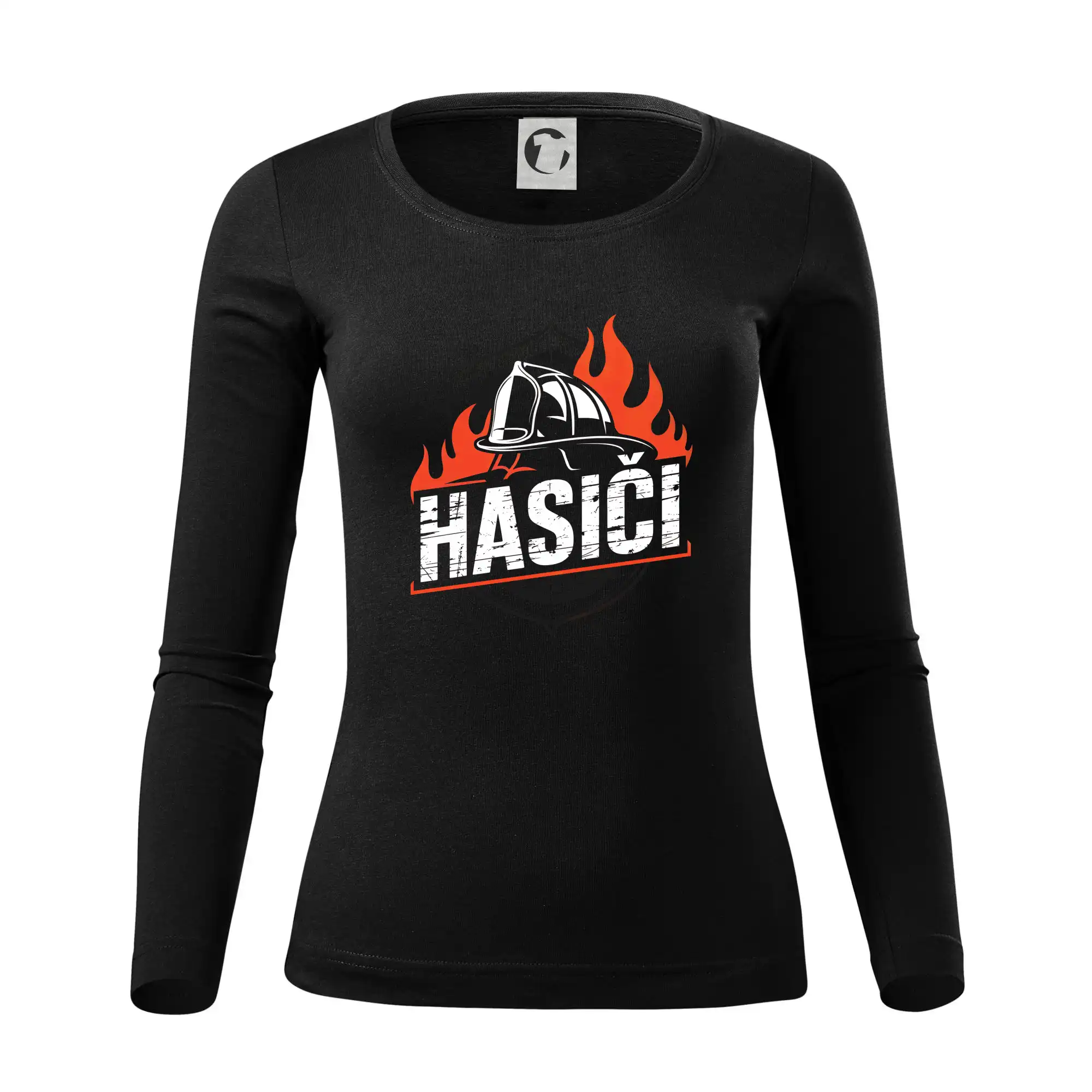 Originálne tričká pre hasičov - Hasiči barevný erb - Dámske tričko FIT-T LS - zužené