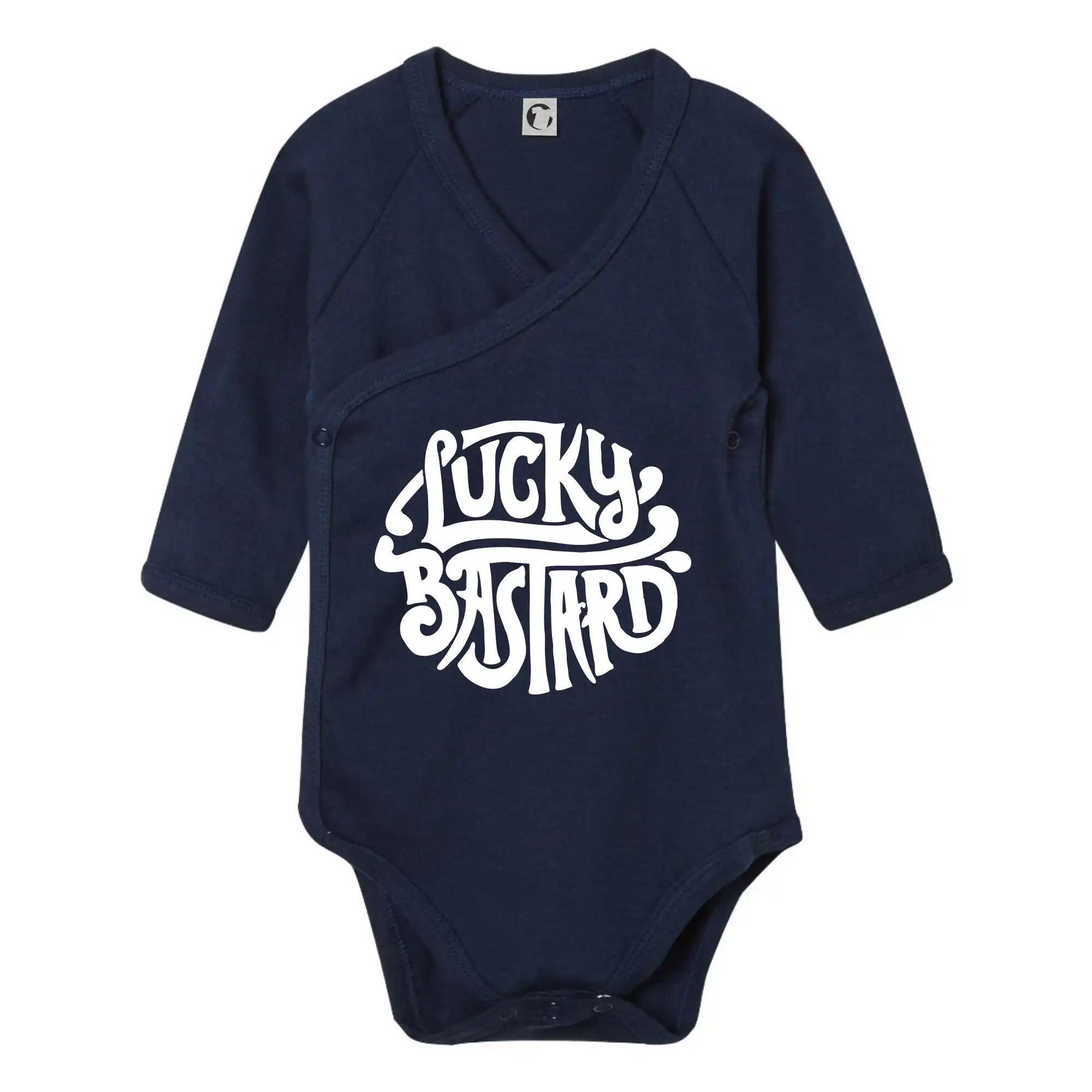 Tričká na párty - Lucky Bastard - Body zavinovacie s dlhým rukávom