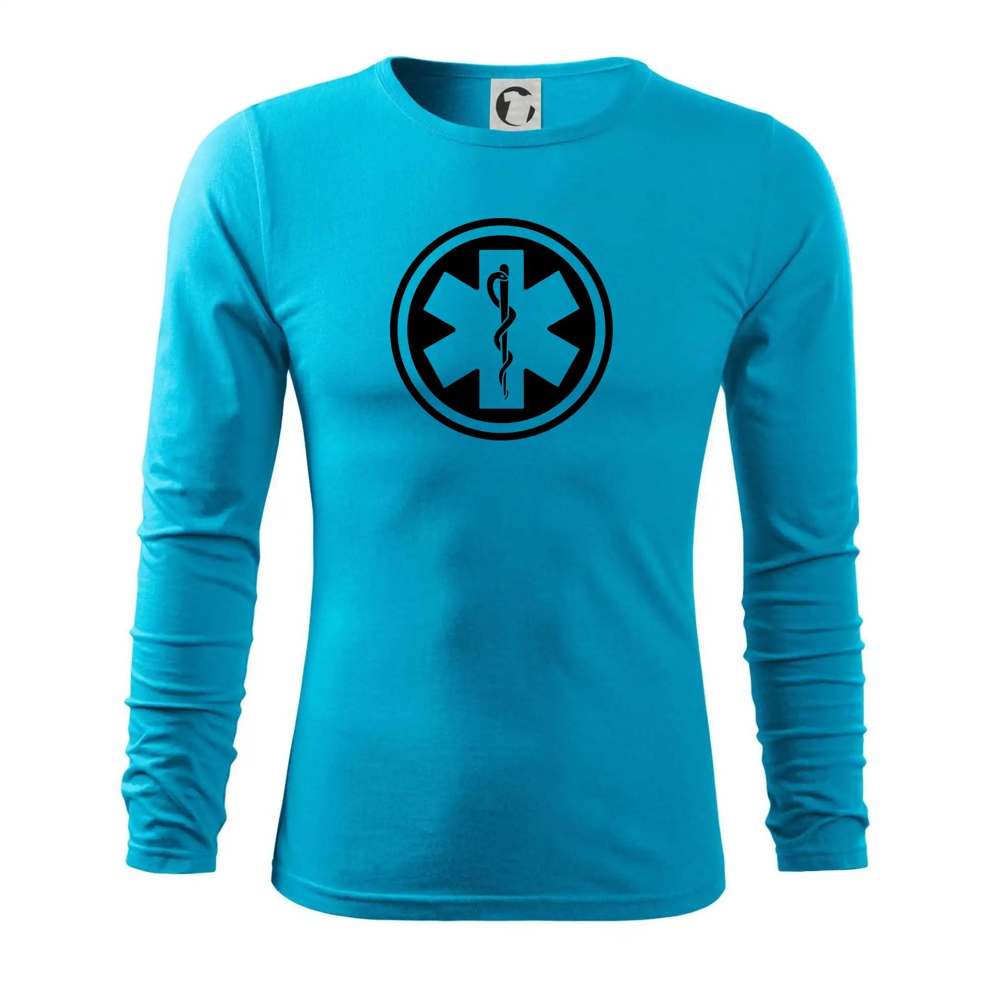 Tričká a mikiny pre záchranárov a lekárov - Kvalitné oblečenie pre zdravotníkov - Rescue logo samostatné guľaté - Tričko s dlhým rukávom FIT-T long sleeve