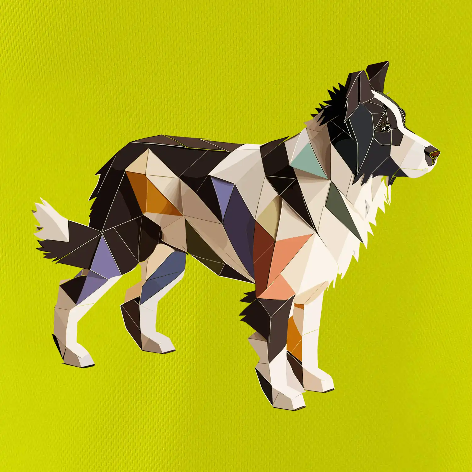 Border colie slepená z papíru