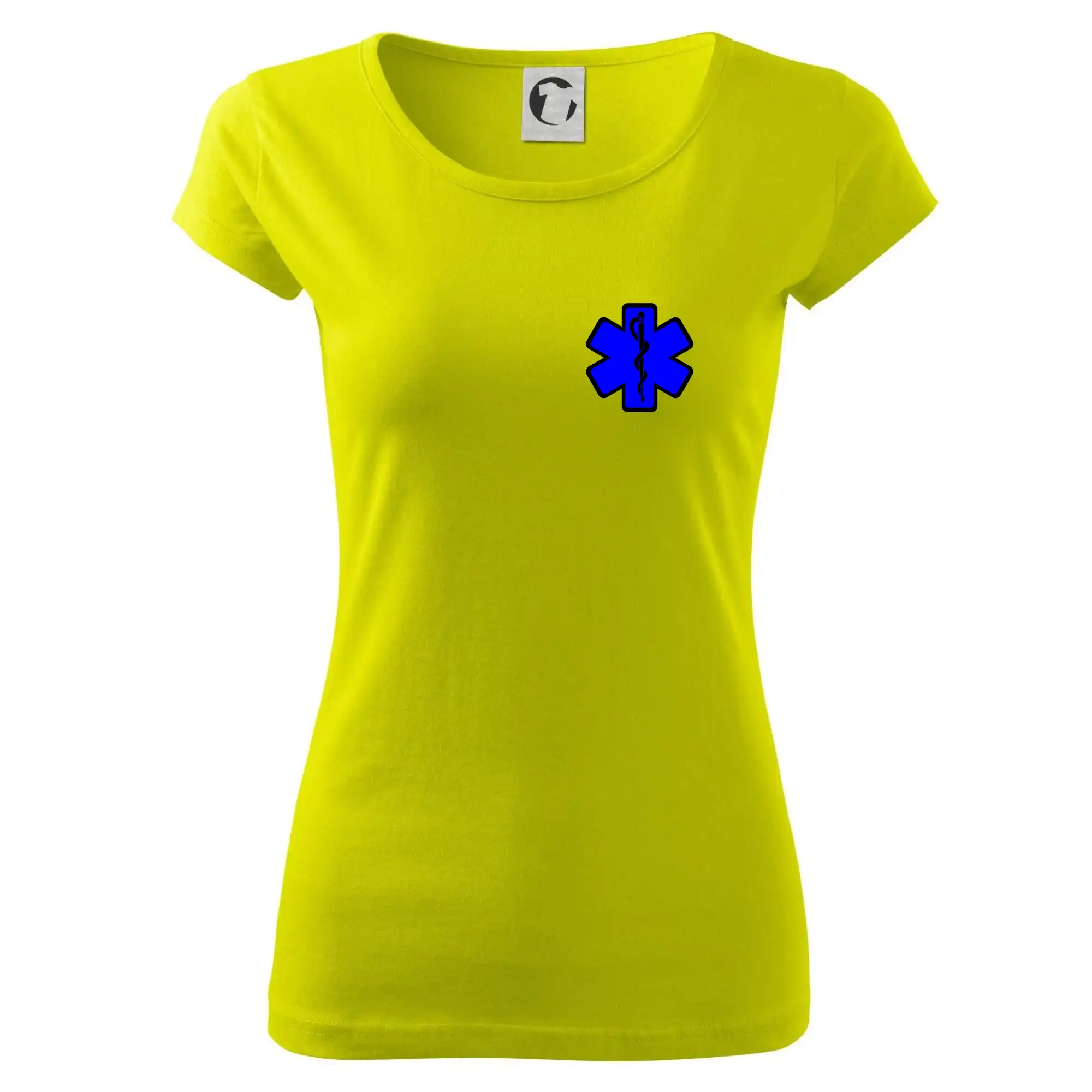 Tričká a mikiny pre záchranárov a lekárov - Kvalitné oblečenie pre zdravotníkov - Rescue - Hviezda na prsníku + nápis na chrbte - Dámske tričko Pure