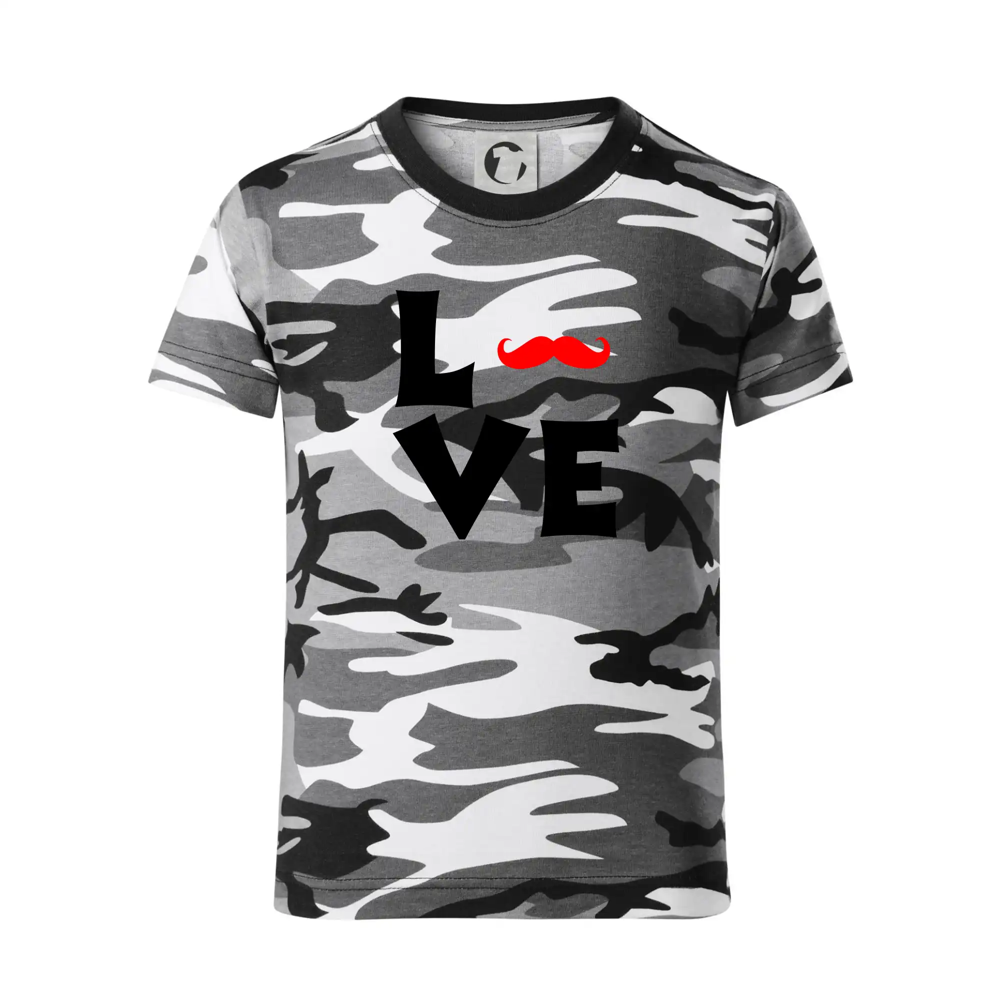 Tričká s fúzikmi - Love mustache - Detské maskáčové tričko