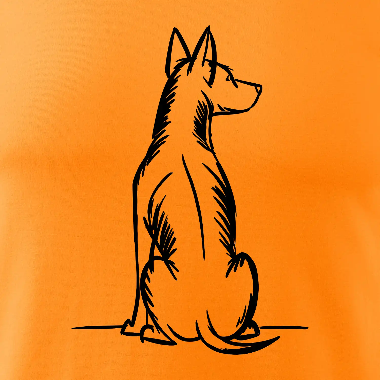 Pes kreslený zezadu