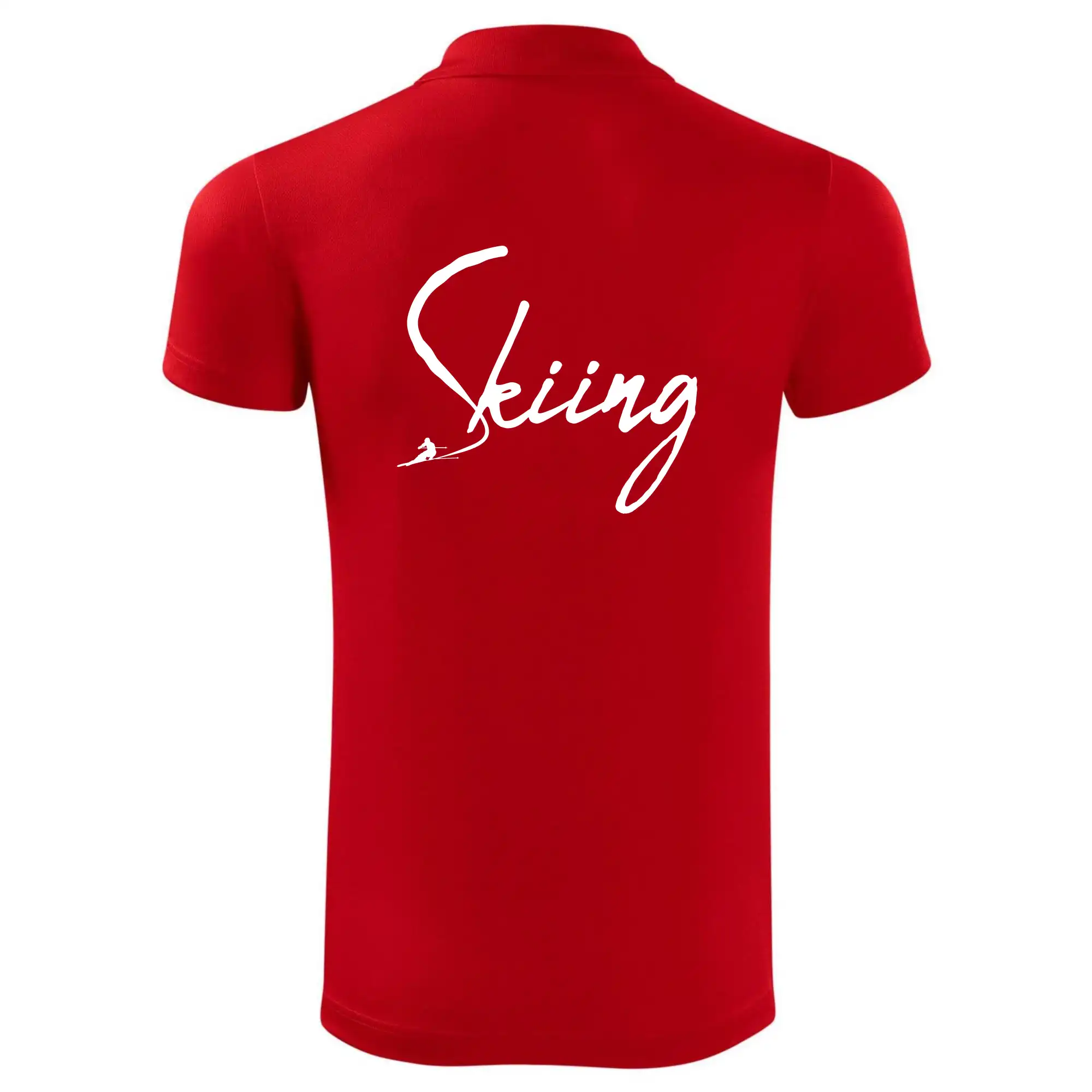 Skiing nápis lyžař